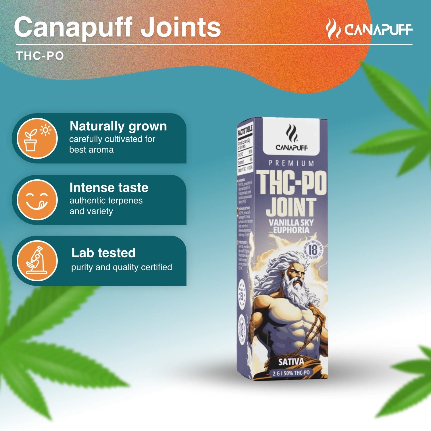THC-PO Joint Vanilla Sky Euphoria 50% 2g - Canapuff
