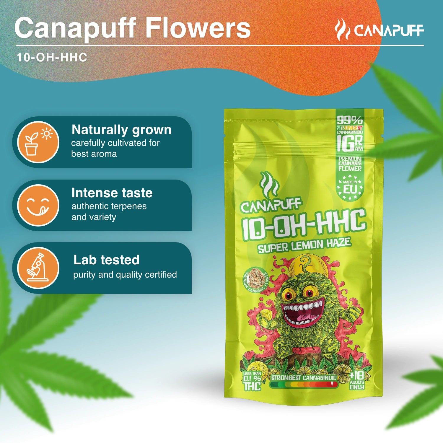 Canapuff - Super Lemon Haze 99% - 10-OH-HHC Blomster