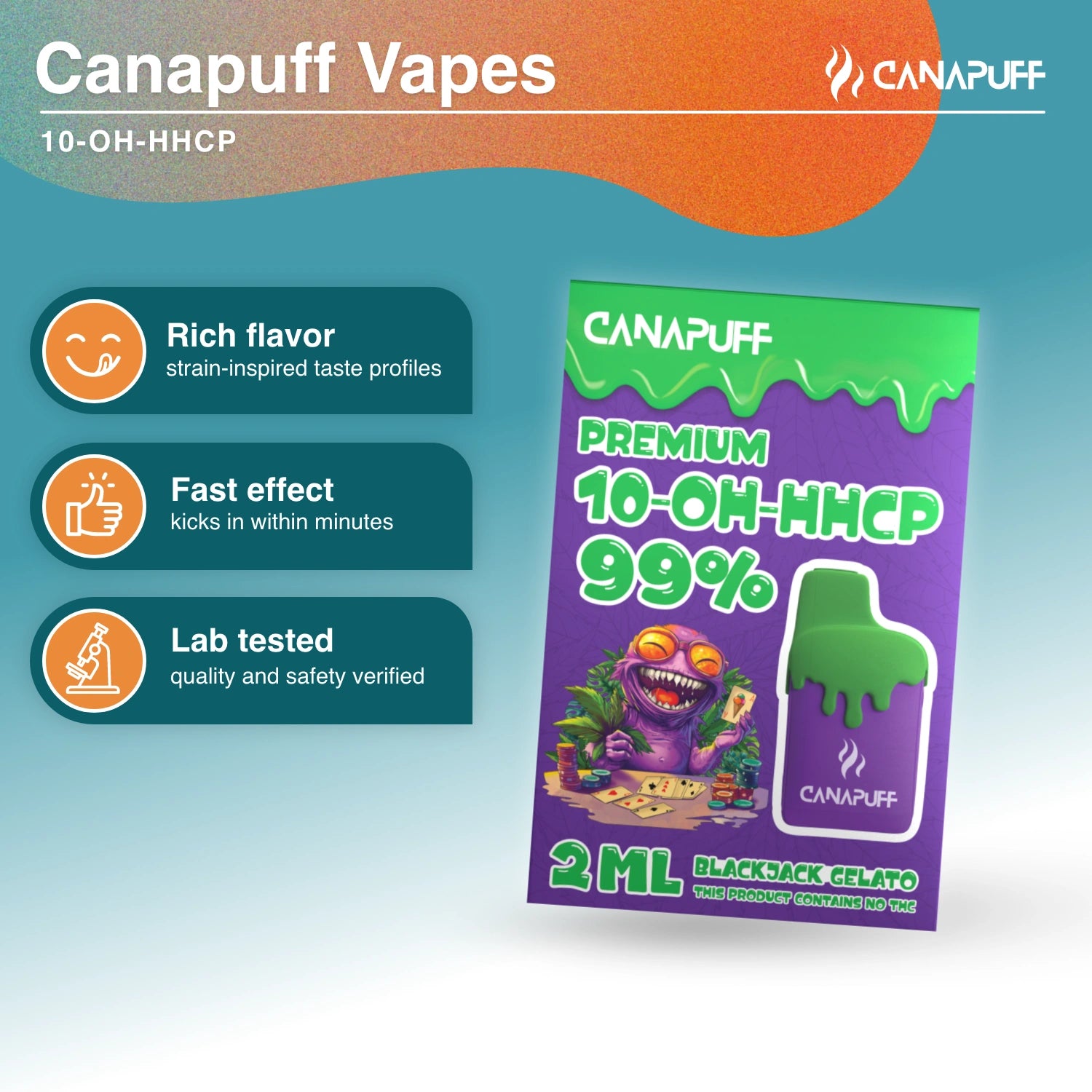 Blackjack Gelato 99% 10-OH-HHCP - Vape - 2ml - Canapuff
