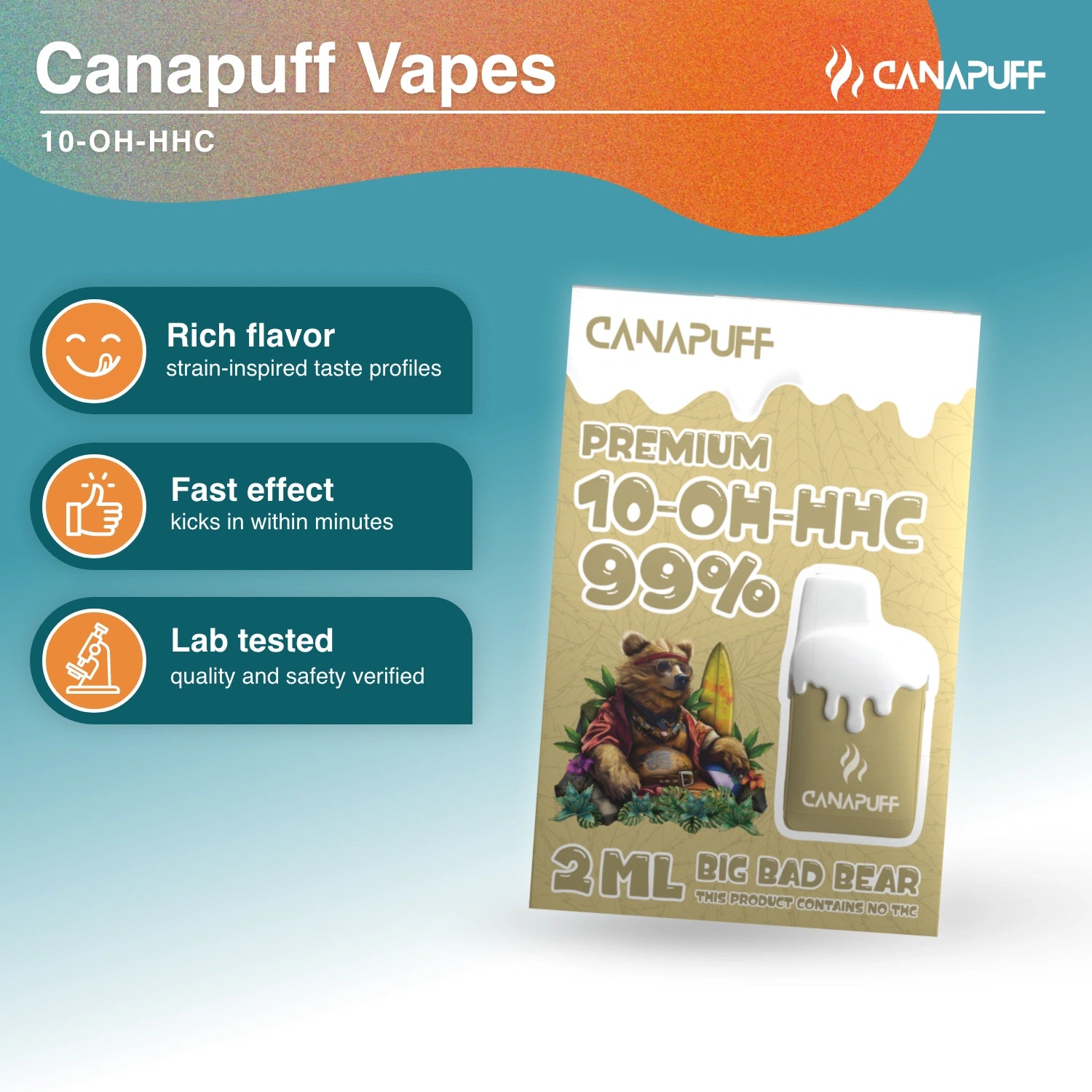 Big Bad Bear 99% 10-OH-HHC - Vape - 2ml - Canapuff