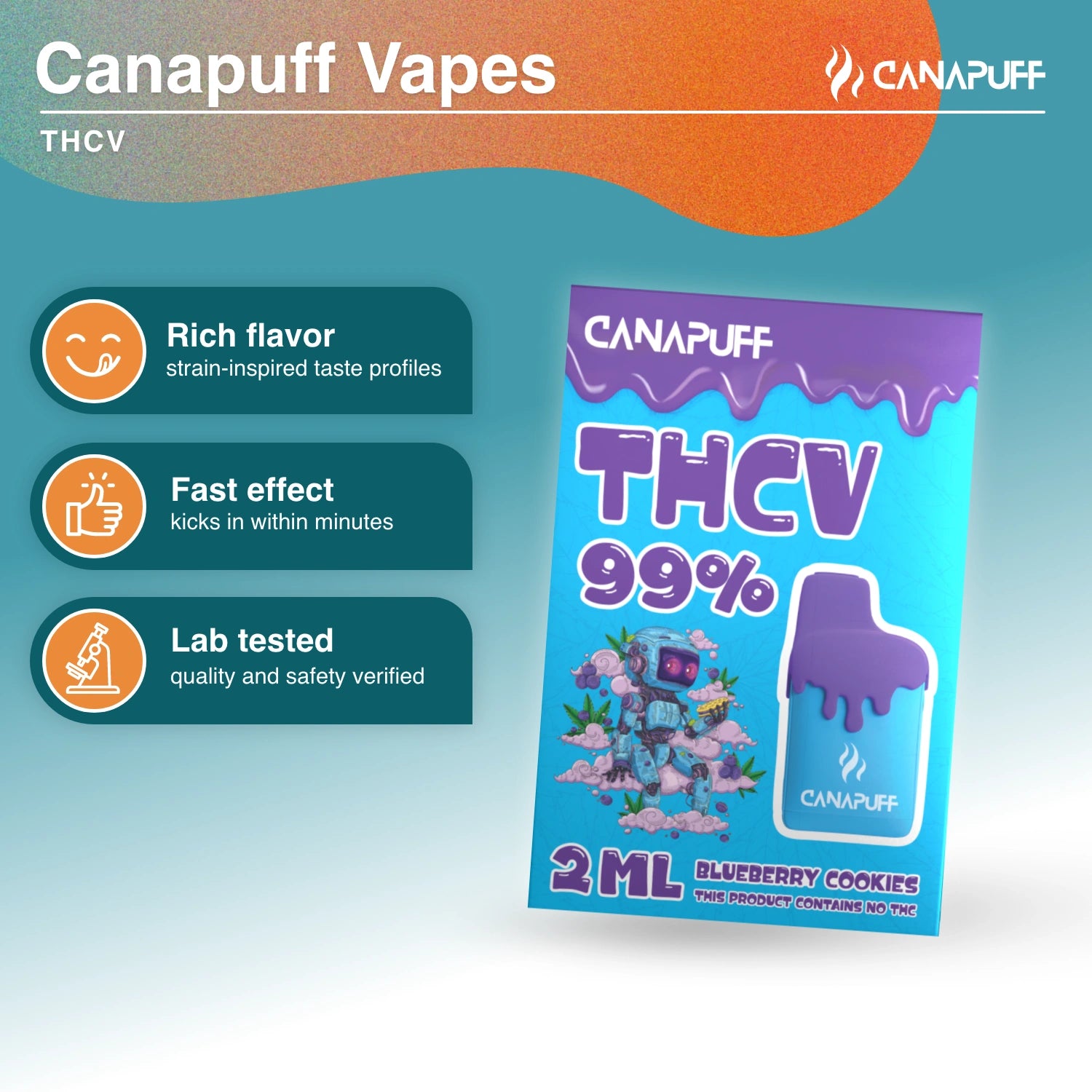 Blueberry Cookies 99% THCv - Vape - 2ml - Canapuff