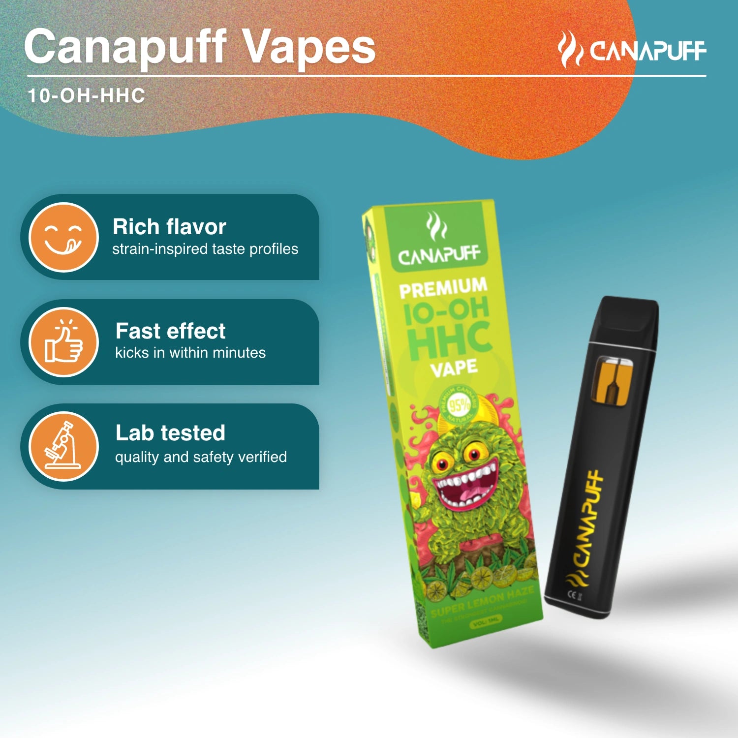 Super Lemon Haze 95% 10-OH-HHC - Vape - 1ml - Canapuff