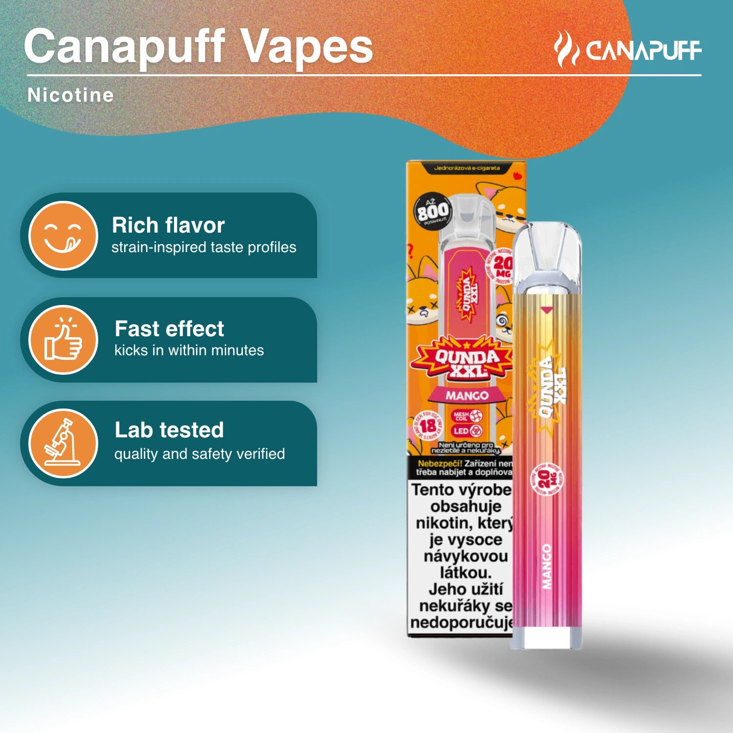 Qunda XXL Mango - Nicotine Vape - Canapuff