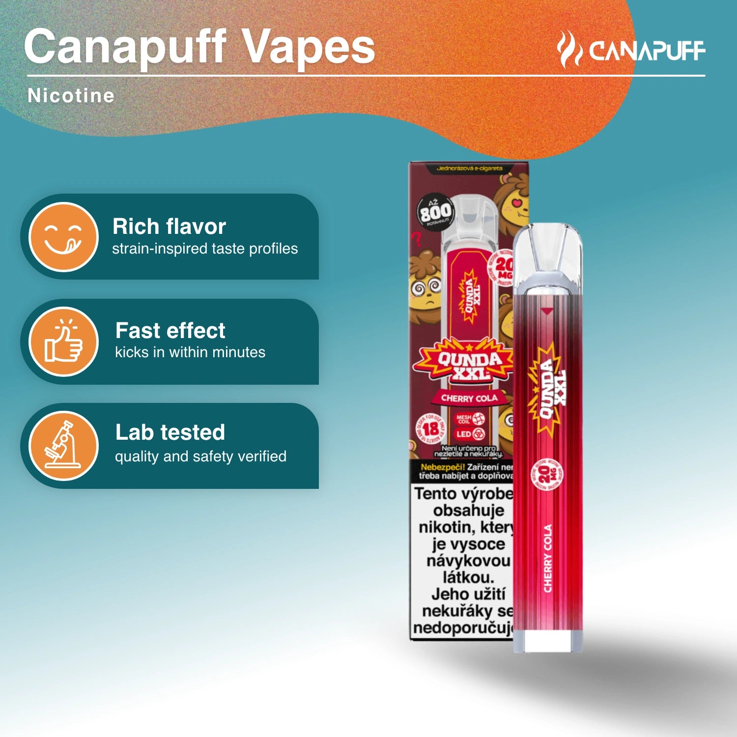 Qunda XXL Cherry Cola - Nicotine Vape - Canapuff