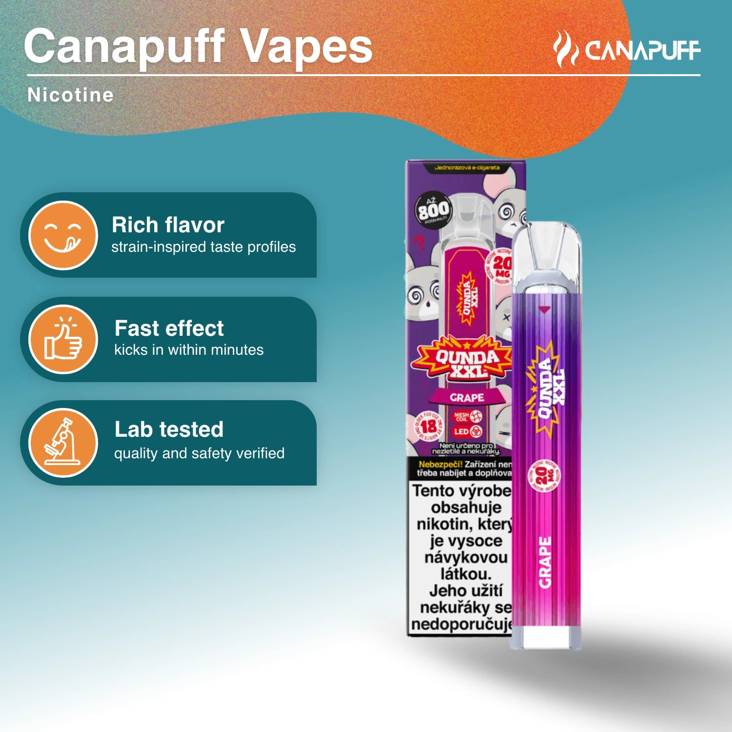 Qunda XXL Grape - Nicotine Vape - Canapuff