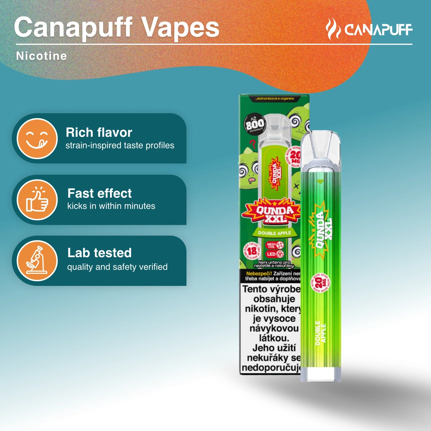 Qunda XXL Double Apple - Nicotine Vape - Canapuff