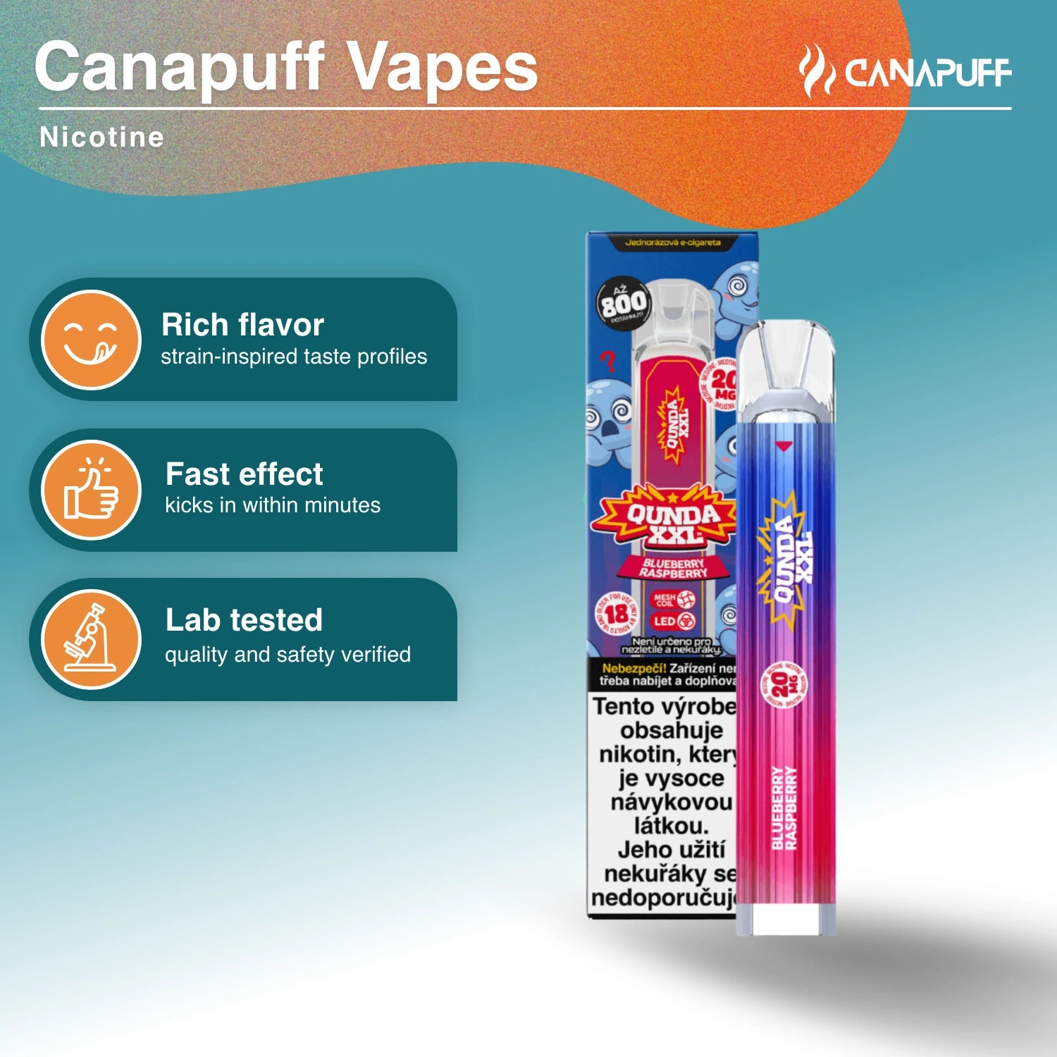 Qunda XXL Blueberry Raspberry - Nicotine Vape - Canapuff
