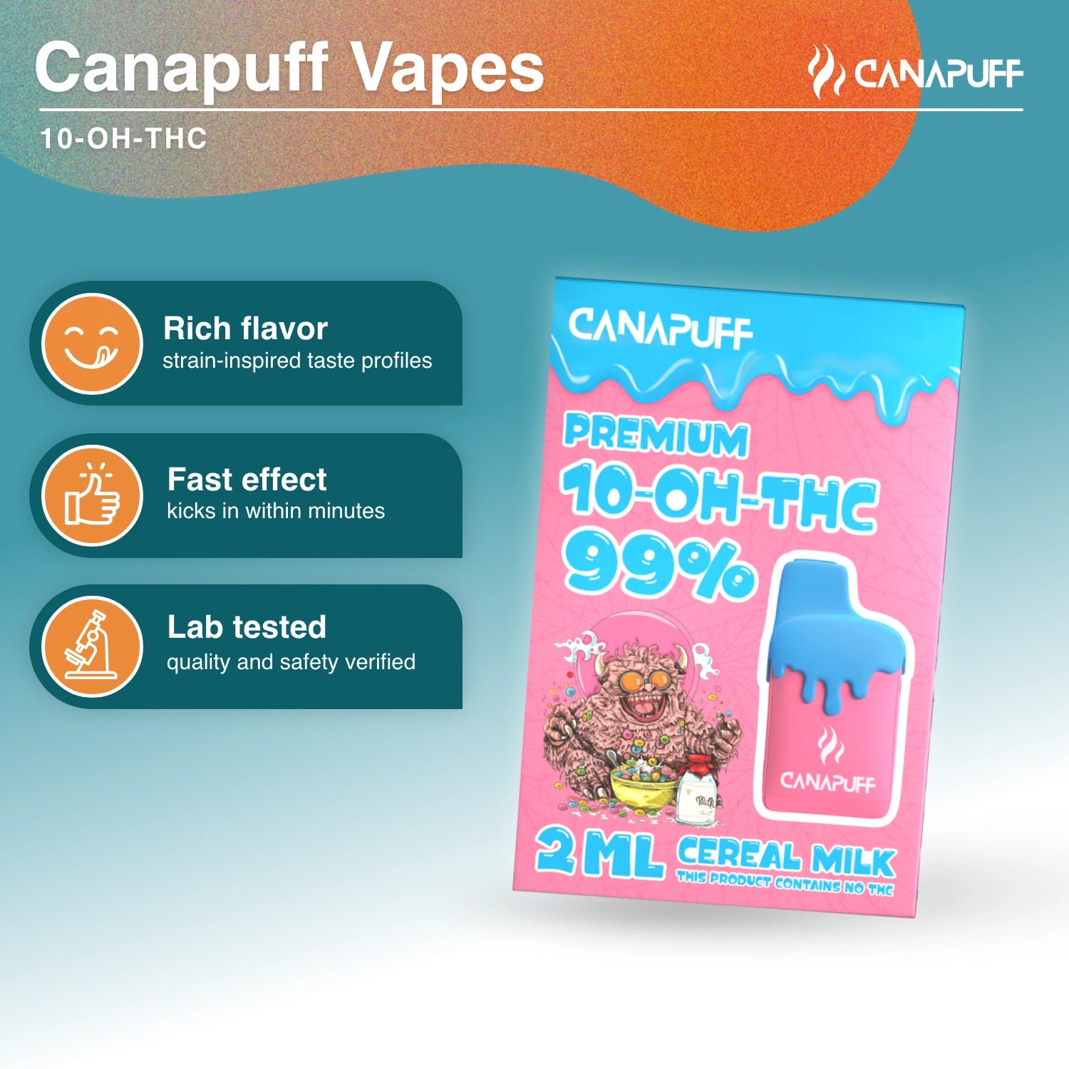 Cereal Milk 99% 10-OH-THC - Vape - 2ml - Canapuff