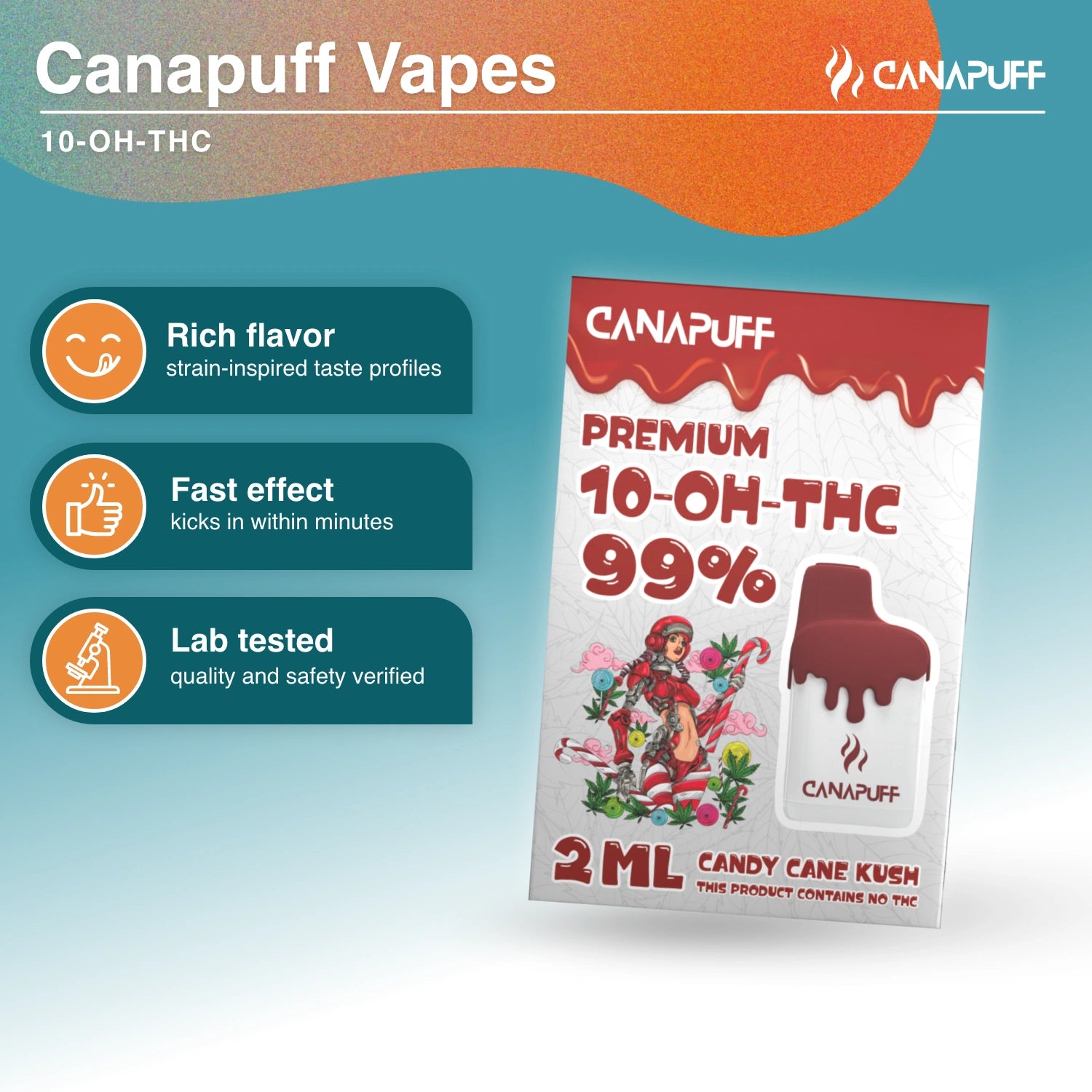 Candy Cane Kush 99% 10-OH-THC - Vape - 2ml - Canapuff