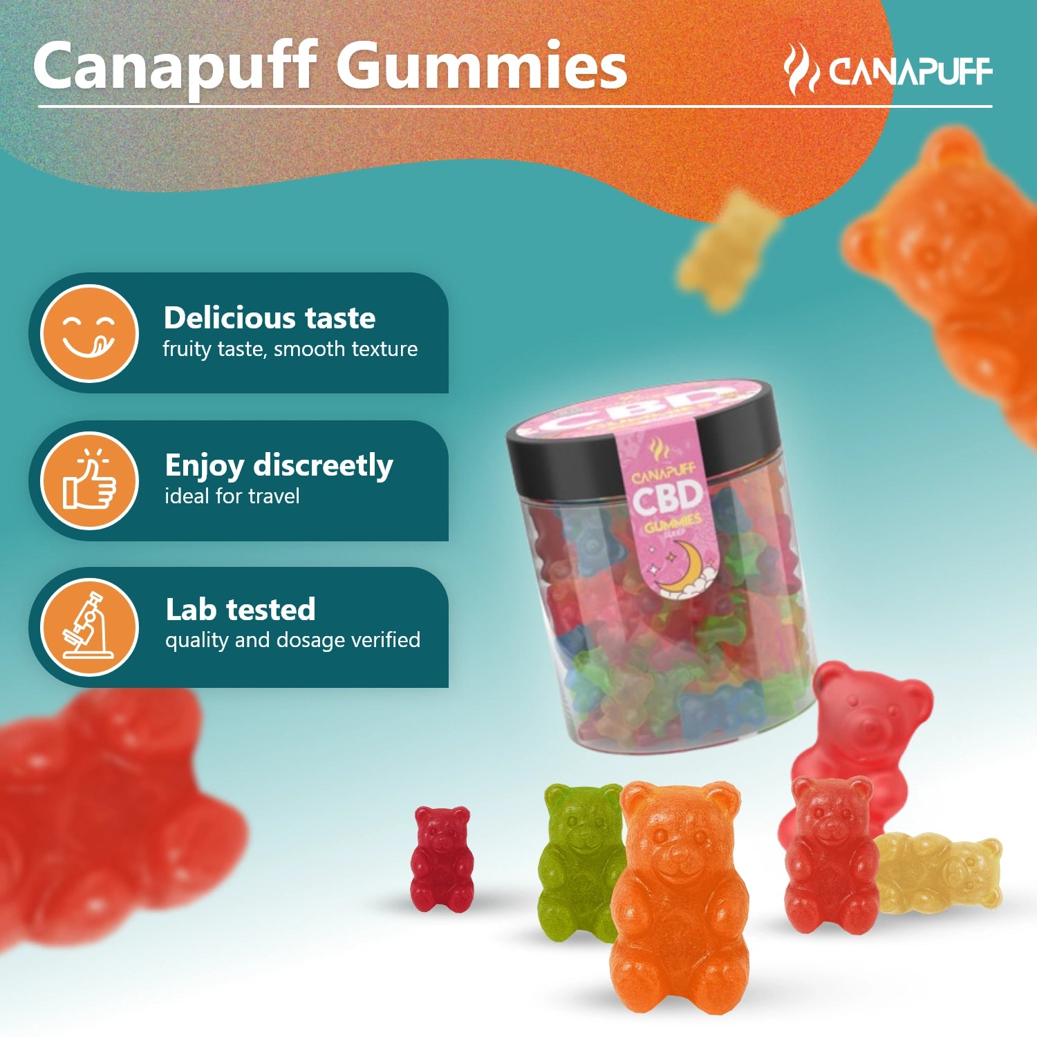 Canapuff - CBD gumicukor - alvás