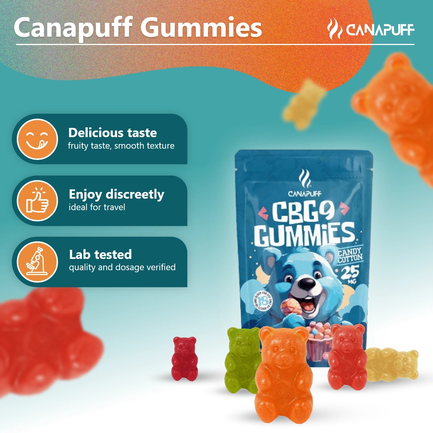 Canapuff - CBG9 Gummies - Цукрова вата