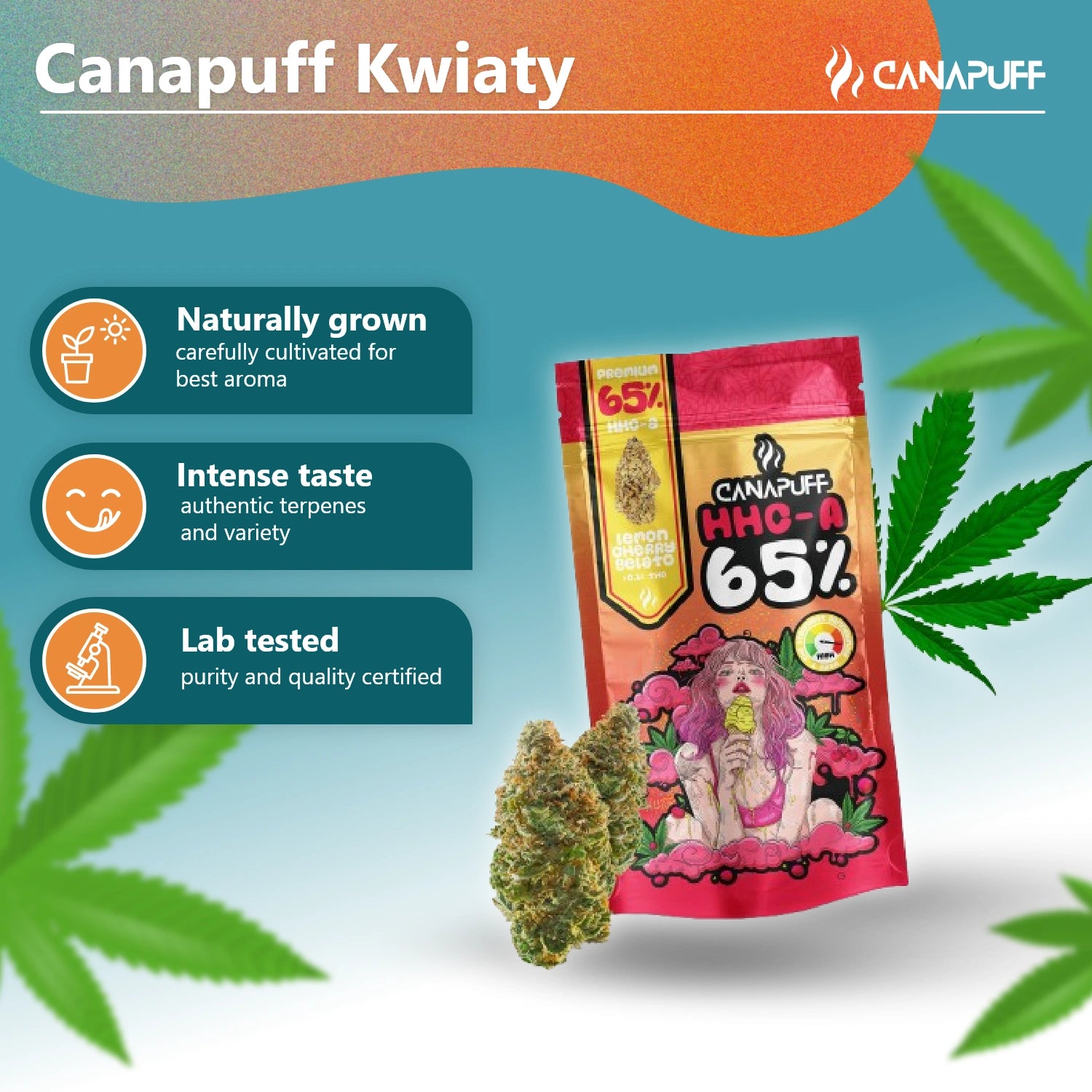 Canapuff - Lemon Cherry Gelato 65% - HHC-A Kwiaty