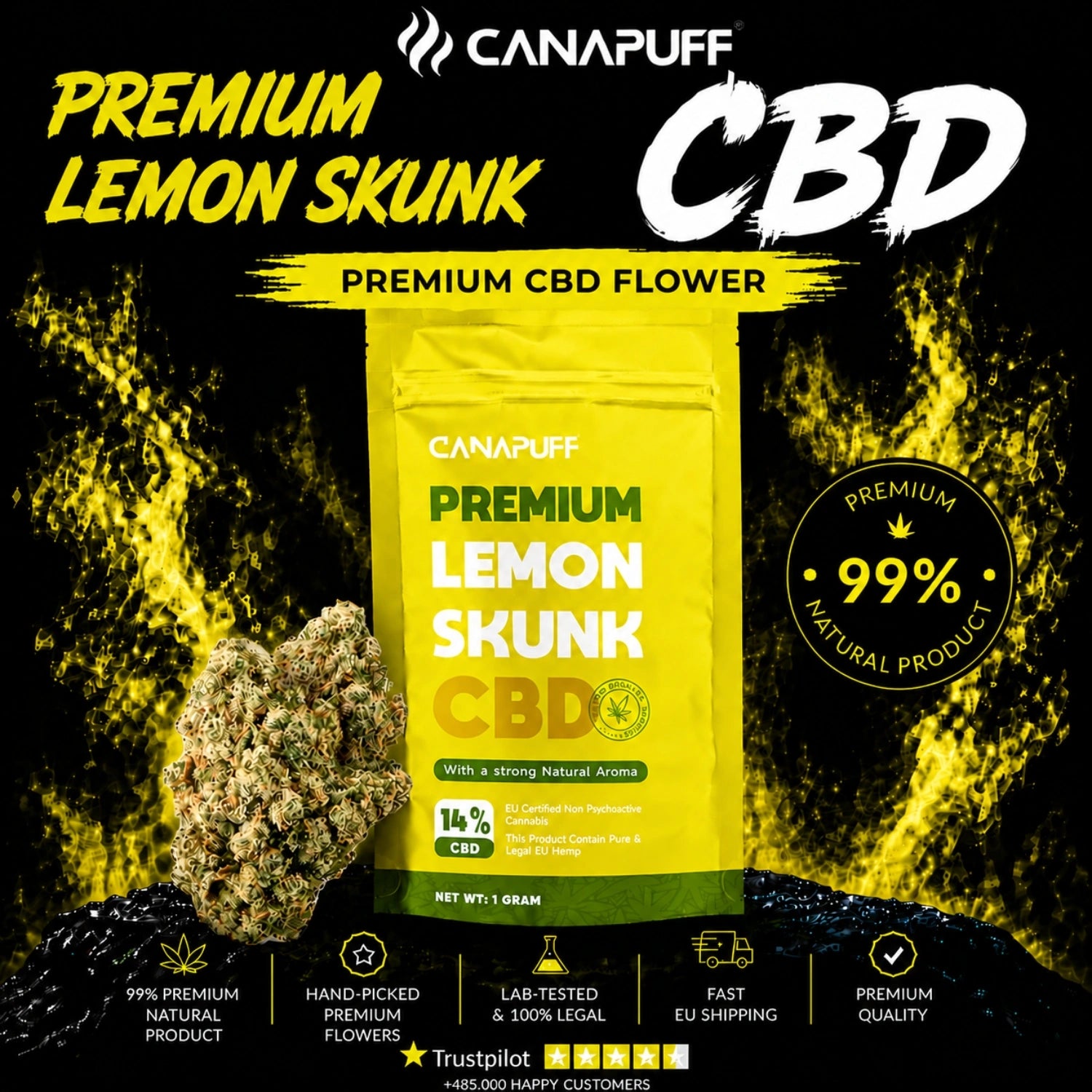 CBD Květy Lemon Skunk 14%