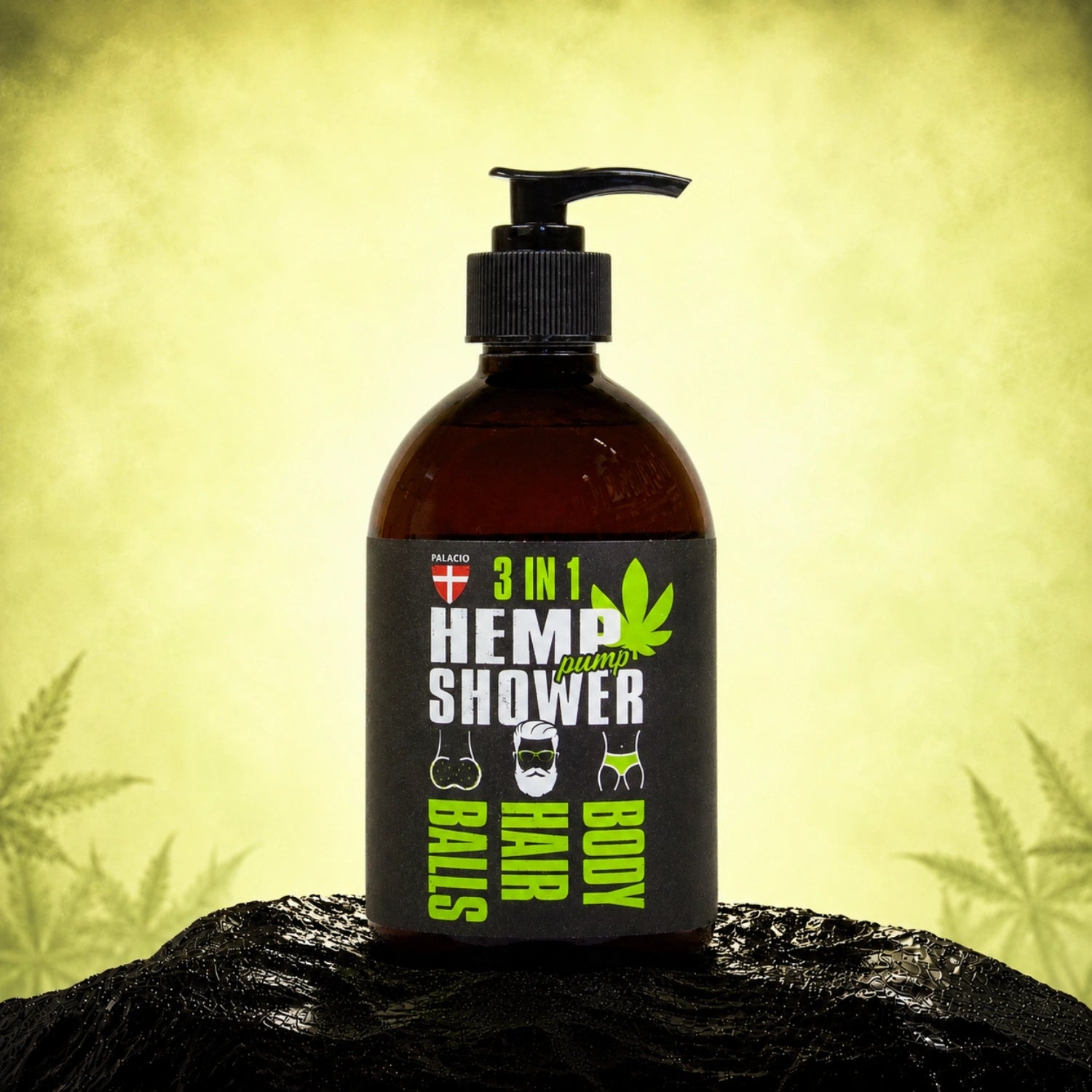 Palacio Pump 3i1 Hamp Showergel til mænd, 500ml
