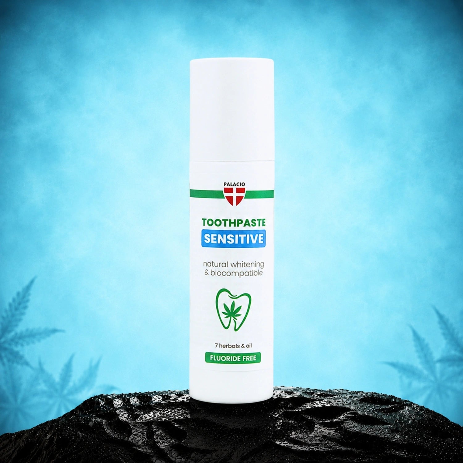 Sensitive toothpaste biocompatible with hemp oil and hydroxyapatite, 50ml - Palacio