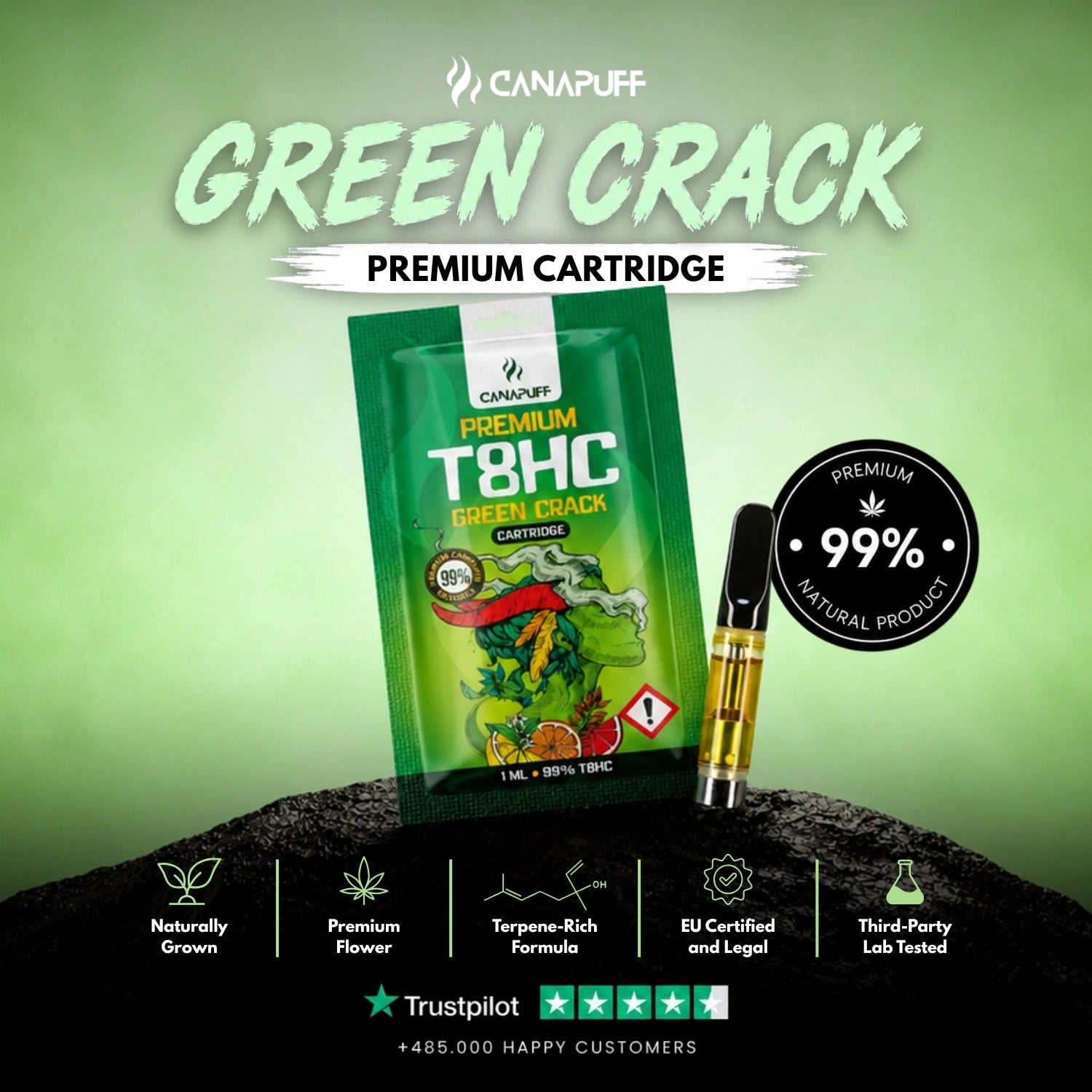 T8HC Kartridż Green Crack 99%