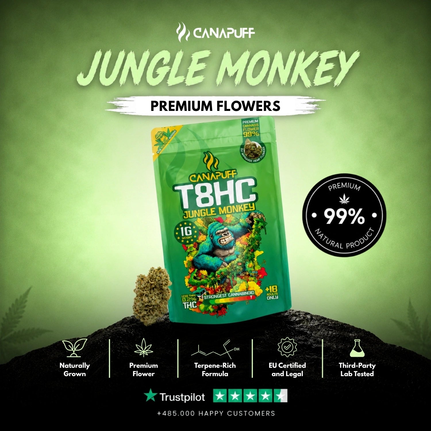 Jungle Monkey T8HC Cvjetovi 99%