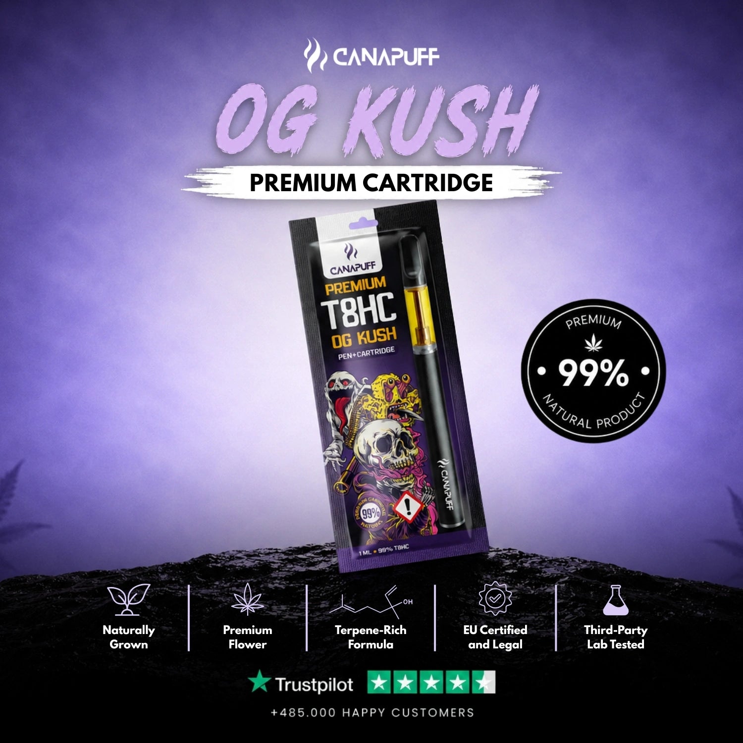 T8HC Pen+Cartridge OG Kush 99%