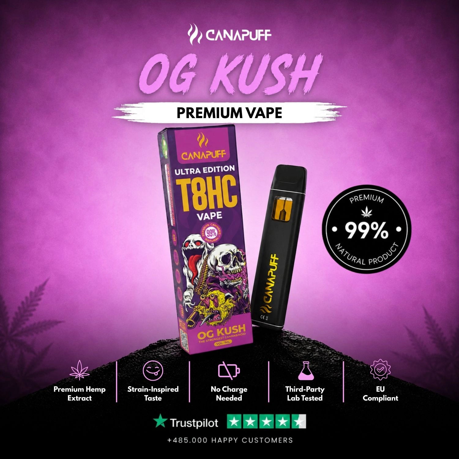 T8HC Vape OG Kush Edición Ultra 99% 1ml