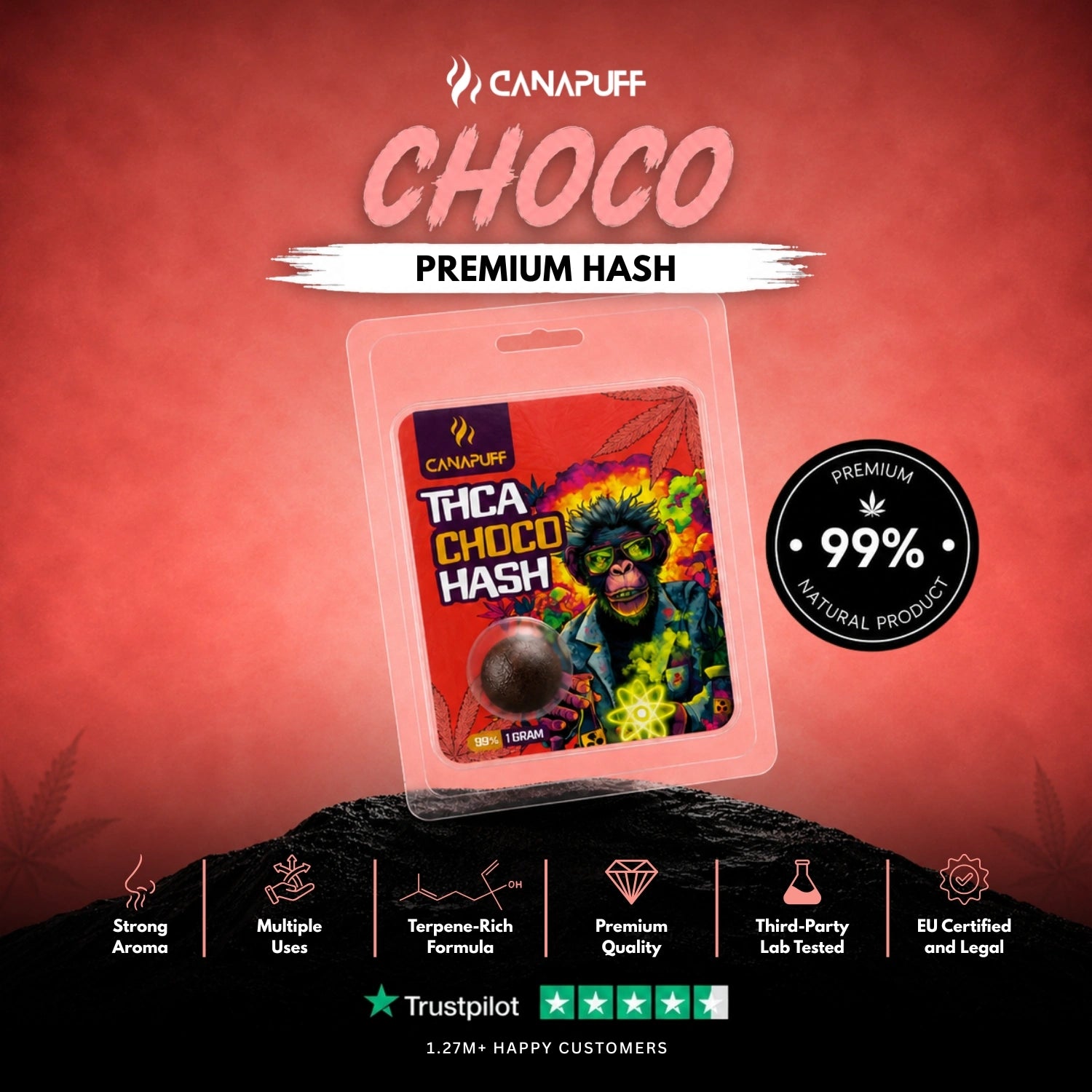 THCA Hash Choco 99% 1g
