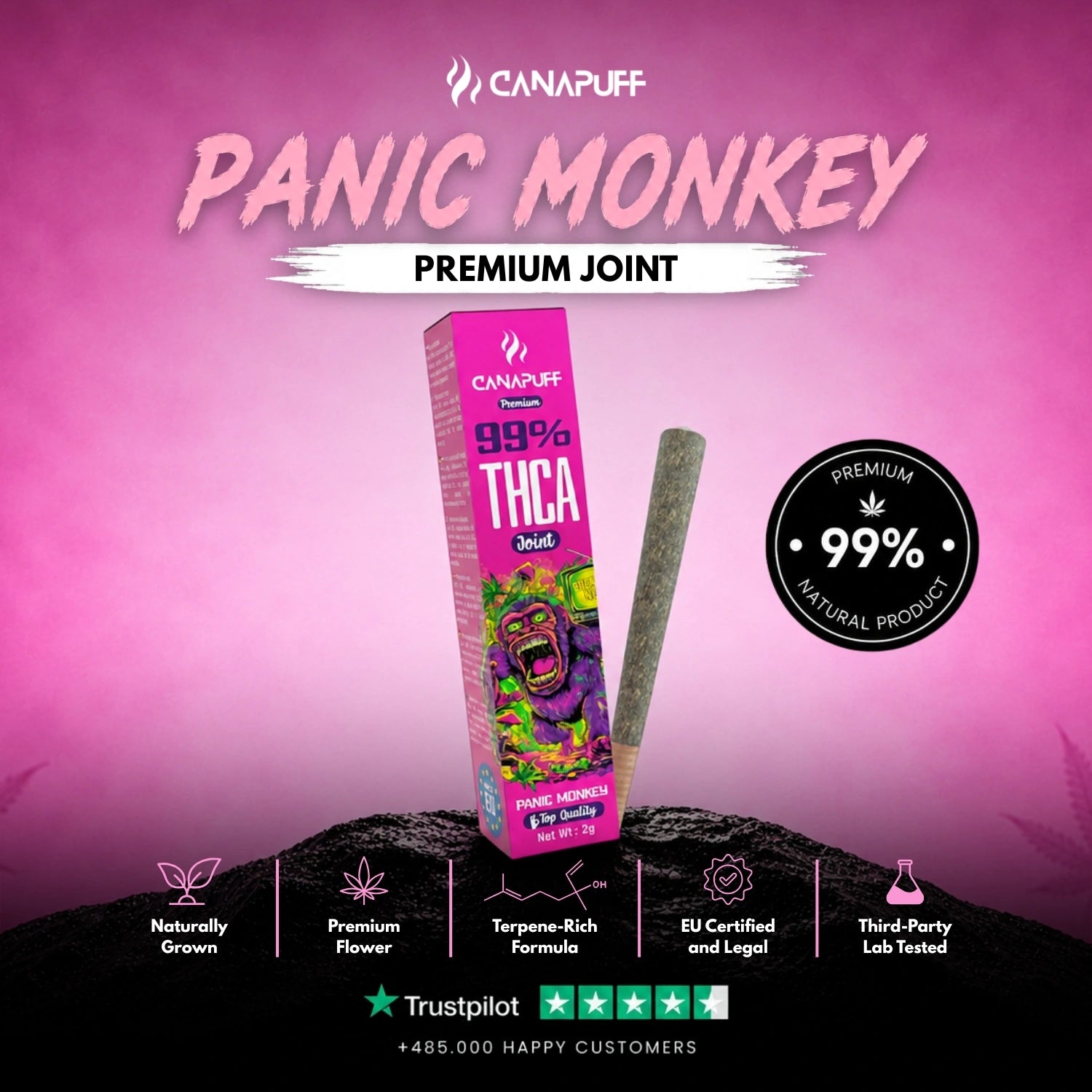 THCA Joint Panic Monkey 99% 2g