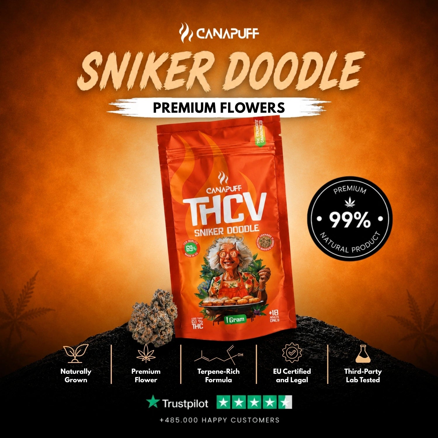 THCv Květy Sniker Doodle 69%