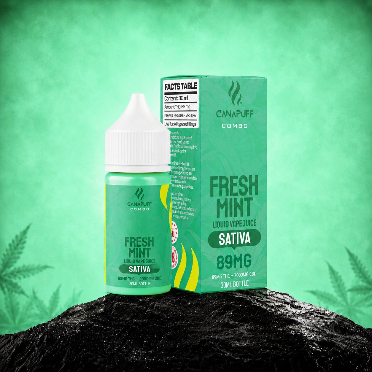 THC Liquid 89mg 2000mg CBD Fresh Mint 30ml
