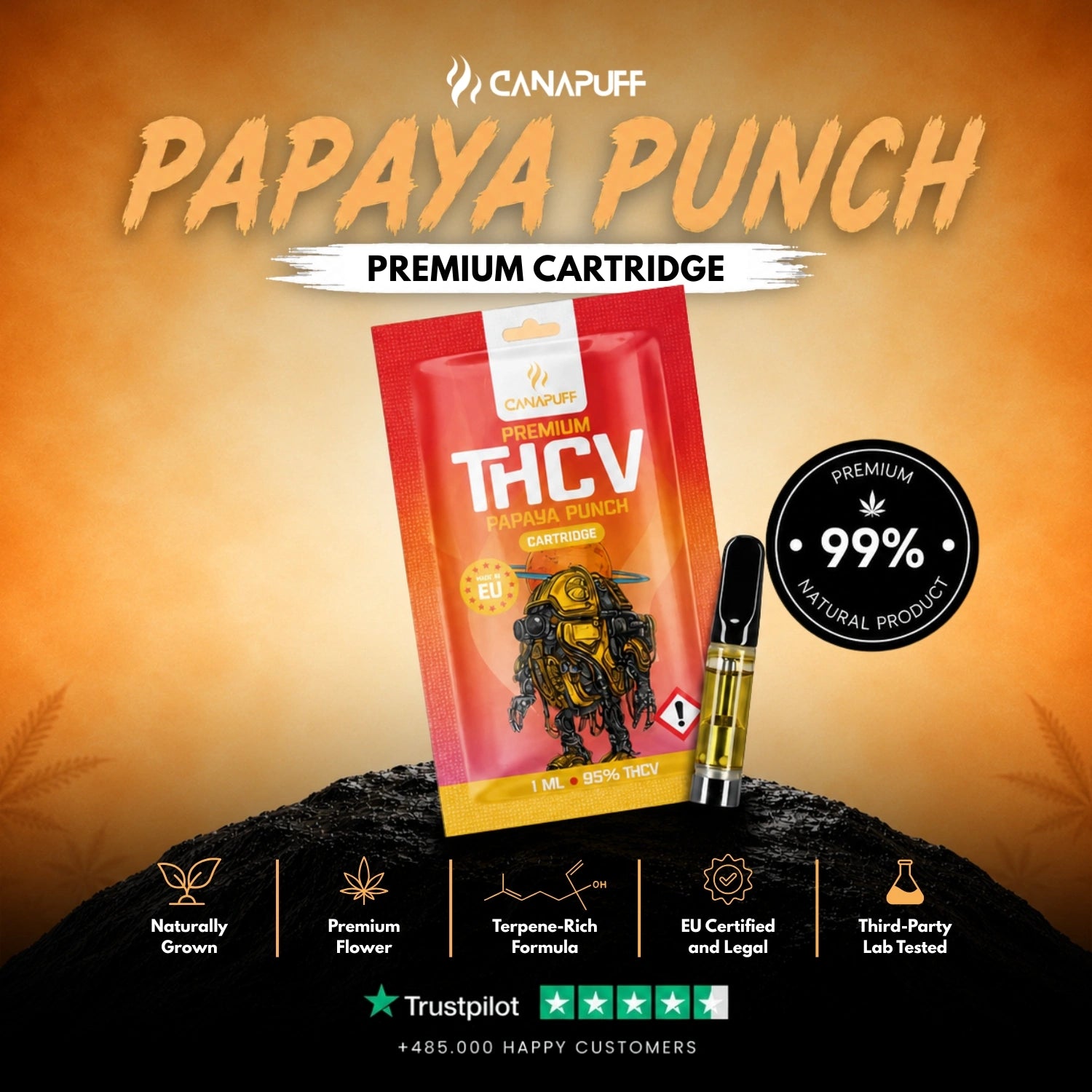 THCv Cartridge Papaya Punch 95%