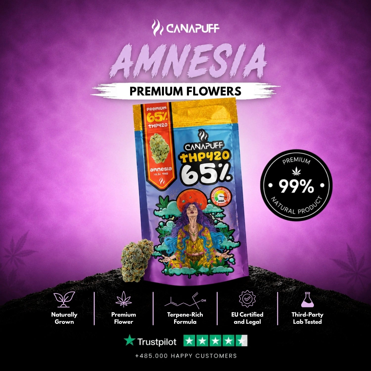 THP420 flori Amnesia 65%