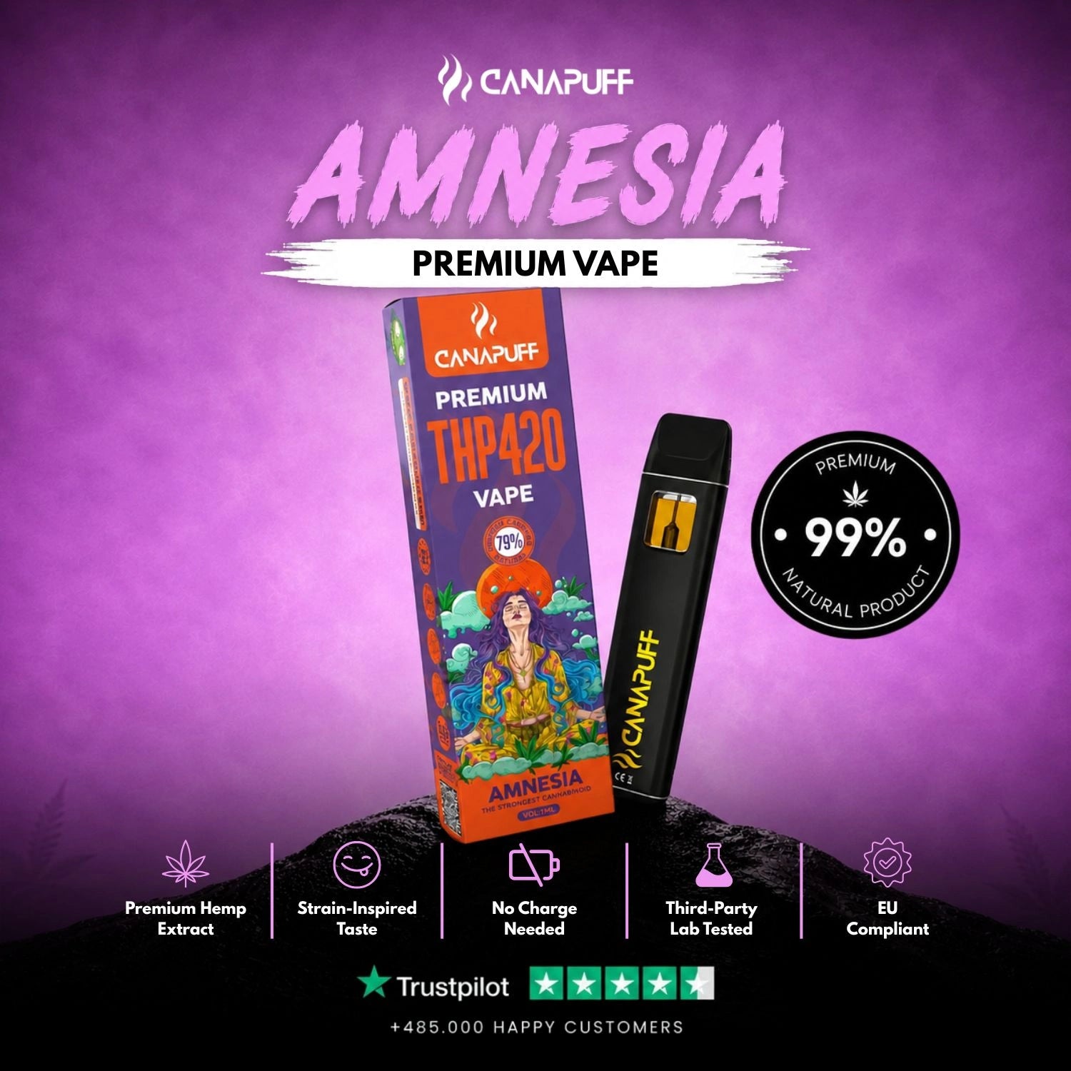 THP420 Vape Amnesia 79% 1ml