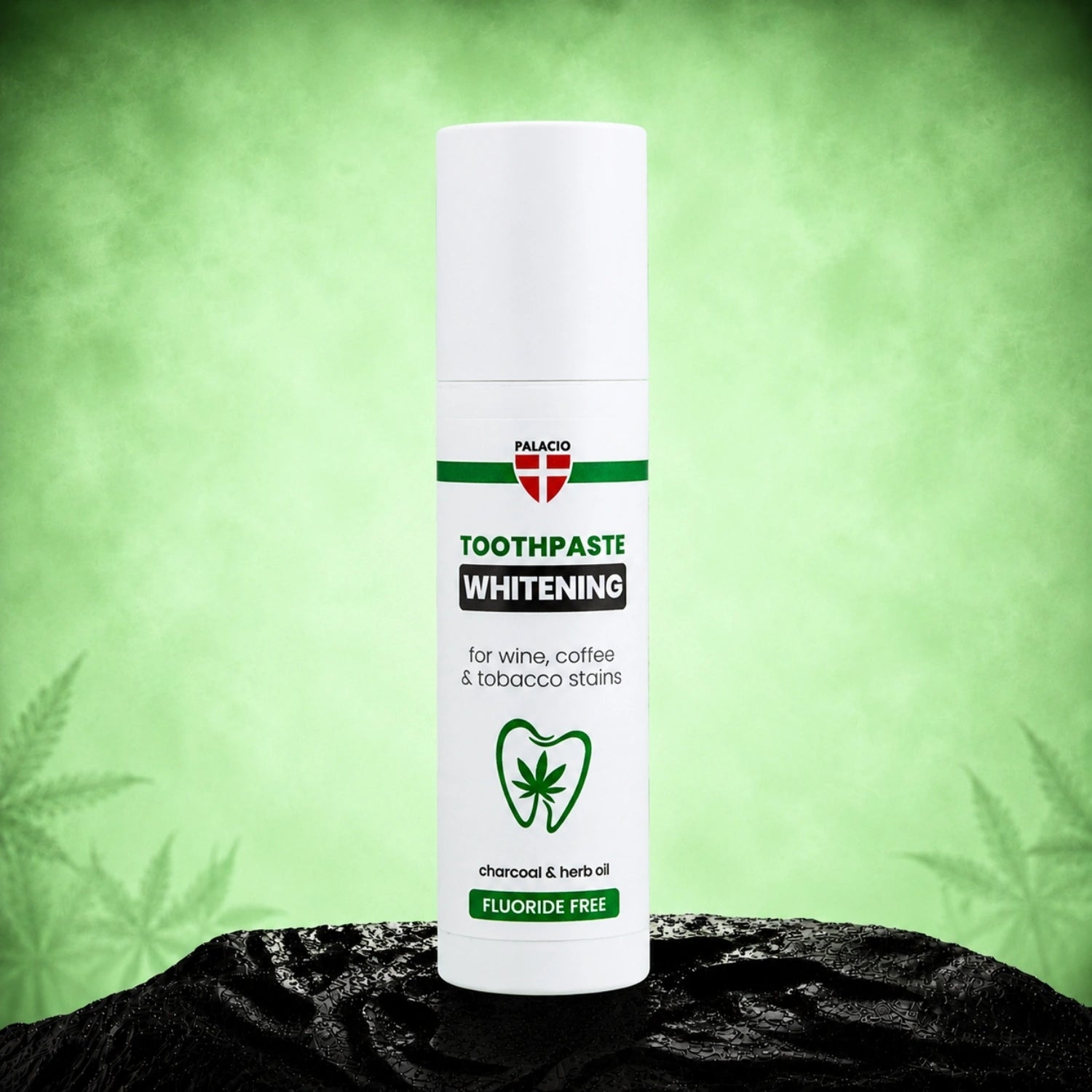 Whitening toothpaste with hemp oil and activated charcoal, 50ml - Palacio