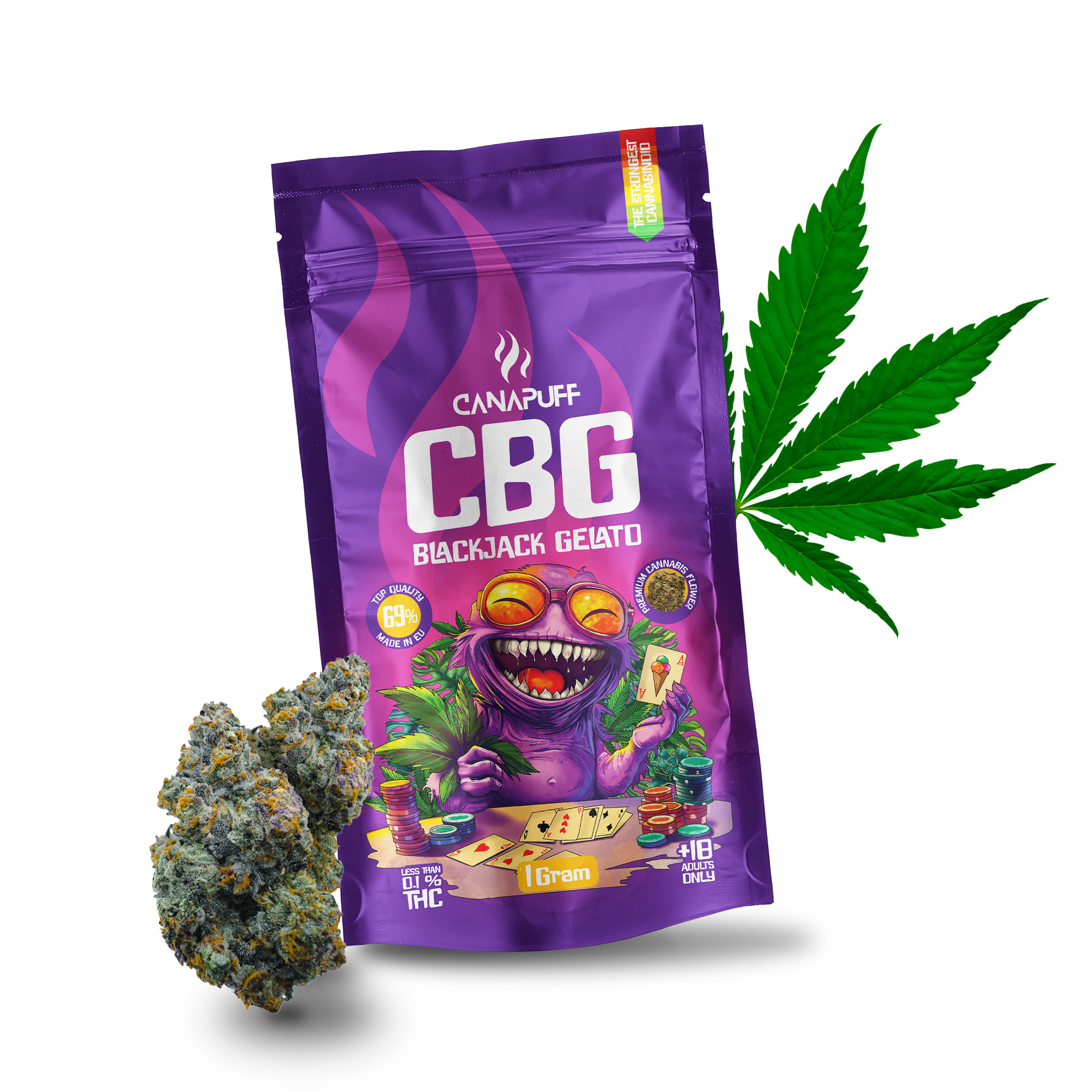 Canapuff - Blackjack Gelato 69% - CBG Flowers