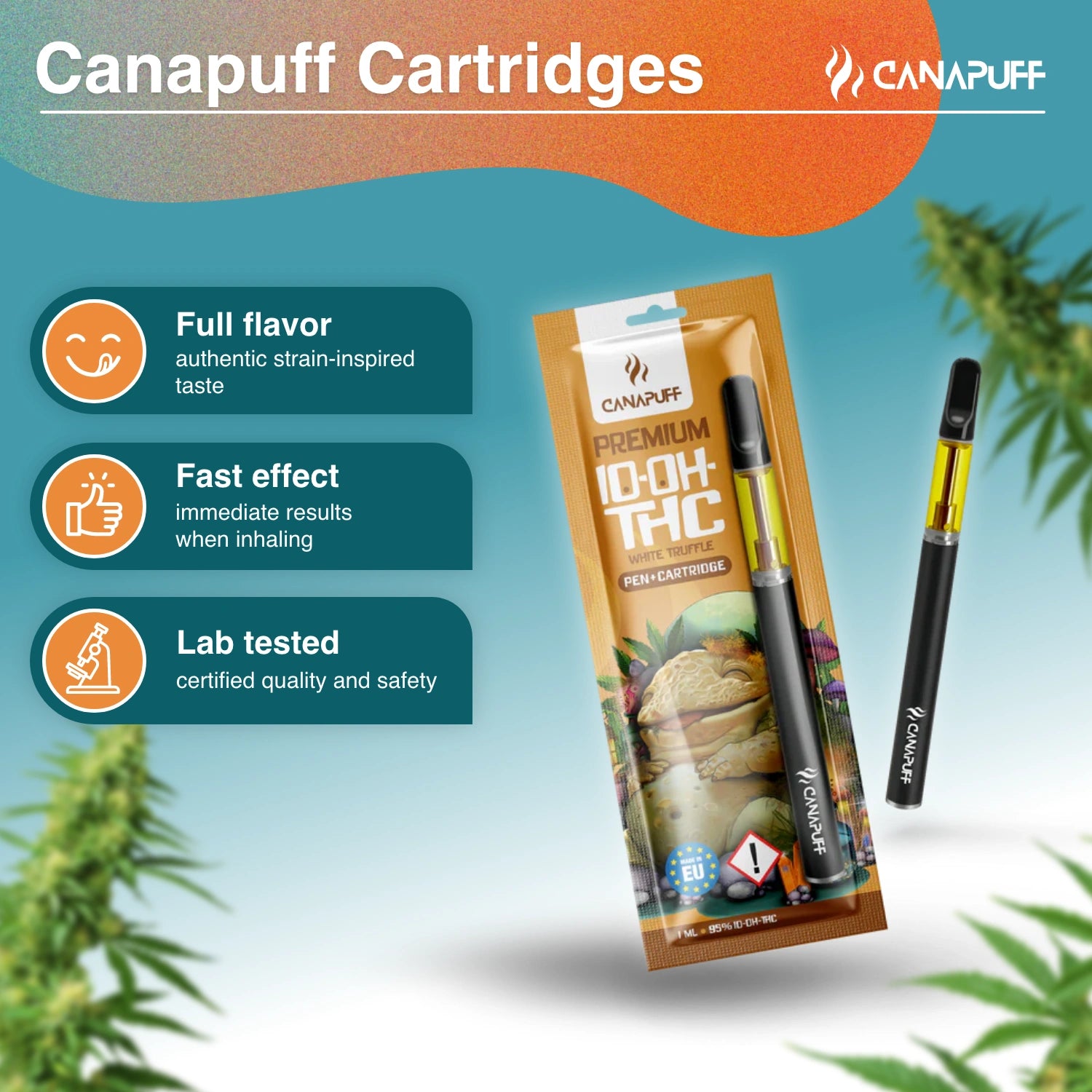 Canapuff - Vit tryffel - 10-OH-THC 95% - Penna+patron