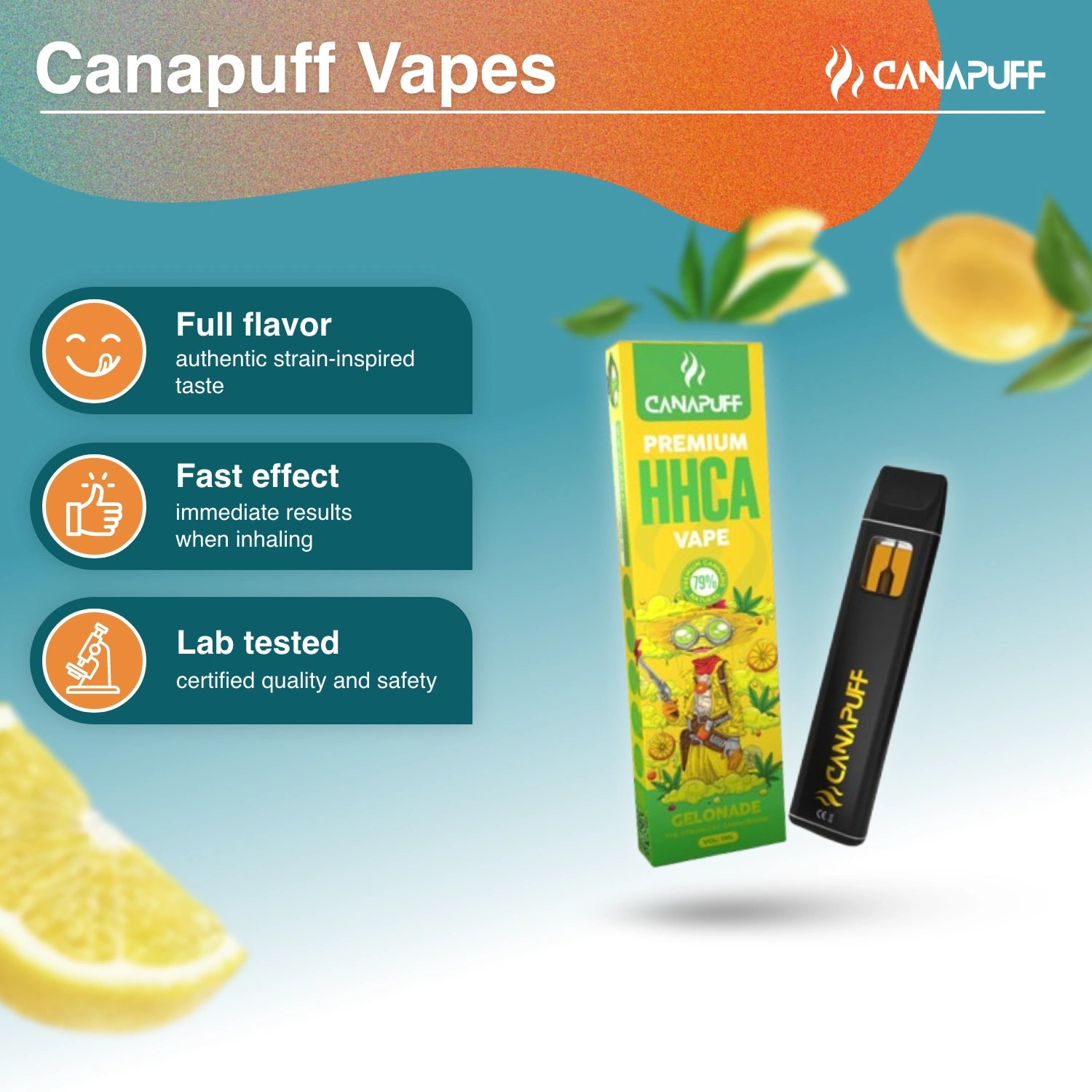 Gelonade 79 % HHC-A – CanaPuff – Vape – 1 ml