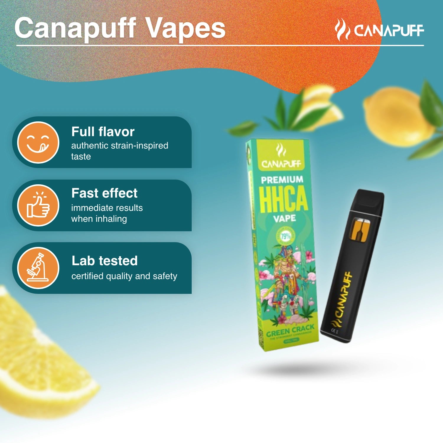 Green Crack 79 % HHC-A – CanaPuff – garinimo priemonė – 1 ml