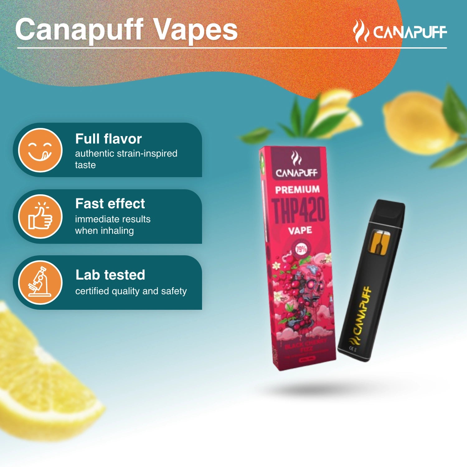 Black Cherry Fizz 79% THP420 - Canapuff - Vape - 1 ml