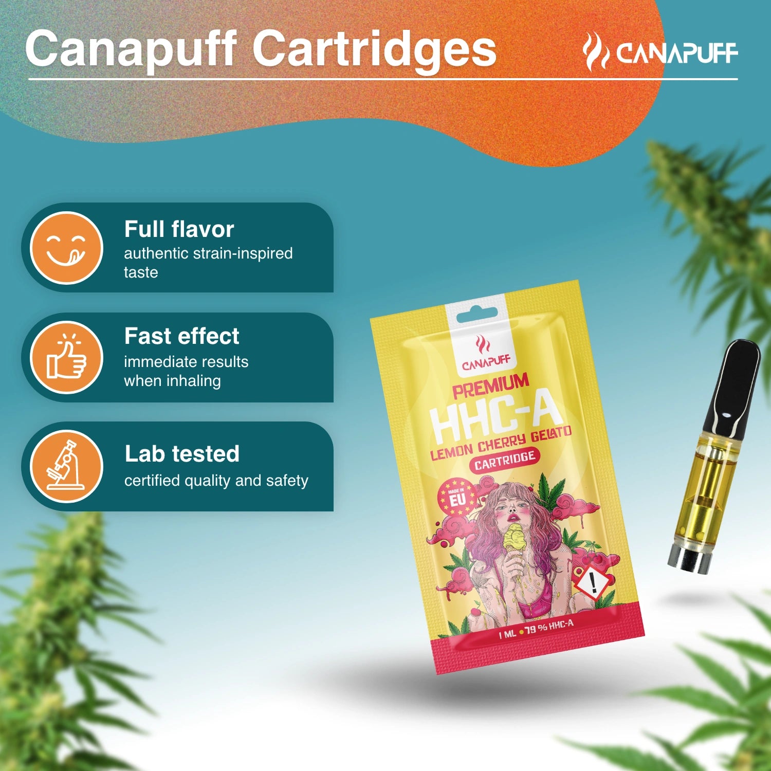 Canapuff - Lemon Cherry Gelato - HHC-A 79% - φυσίγγιο