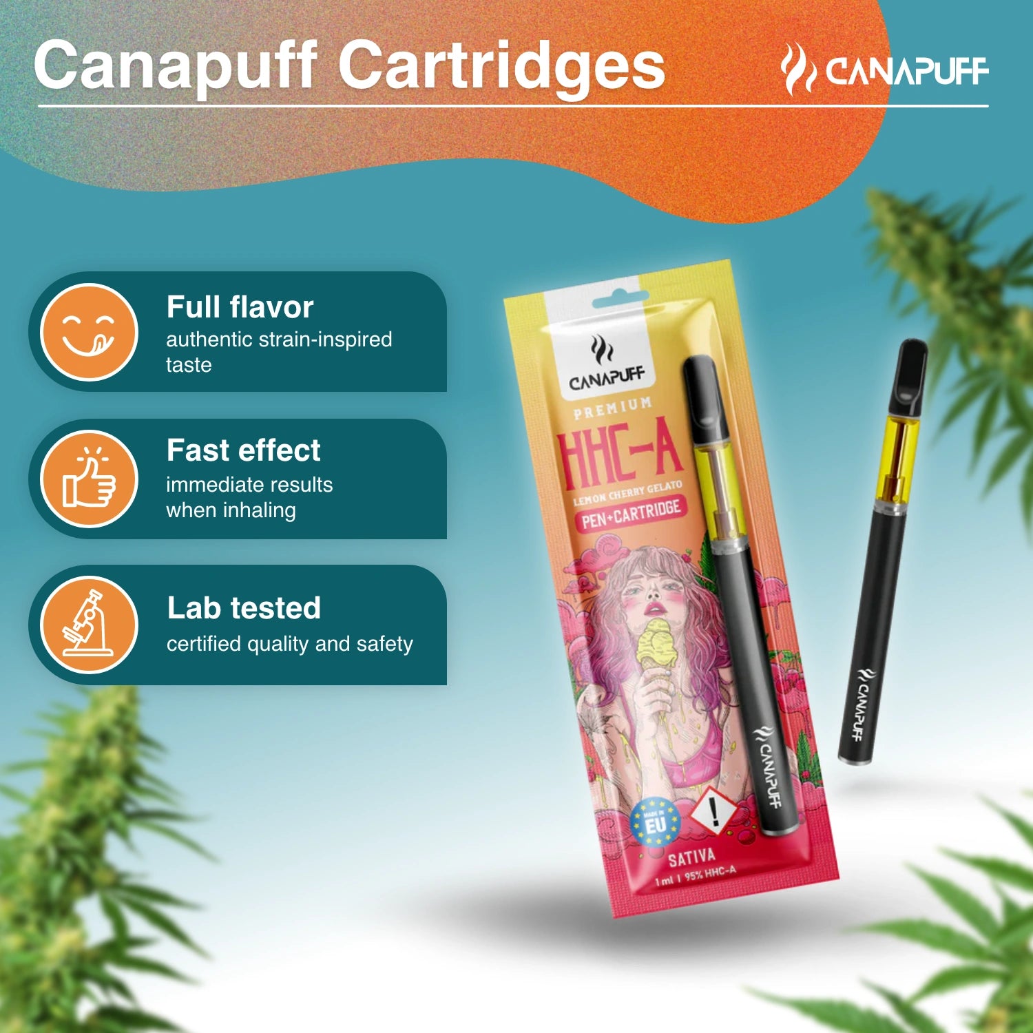 Canapuff - Lemon Cherry Gelato - HHC-A 95% - Pen+Cartridge