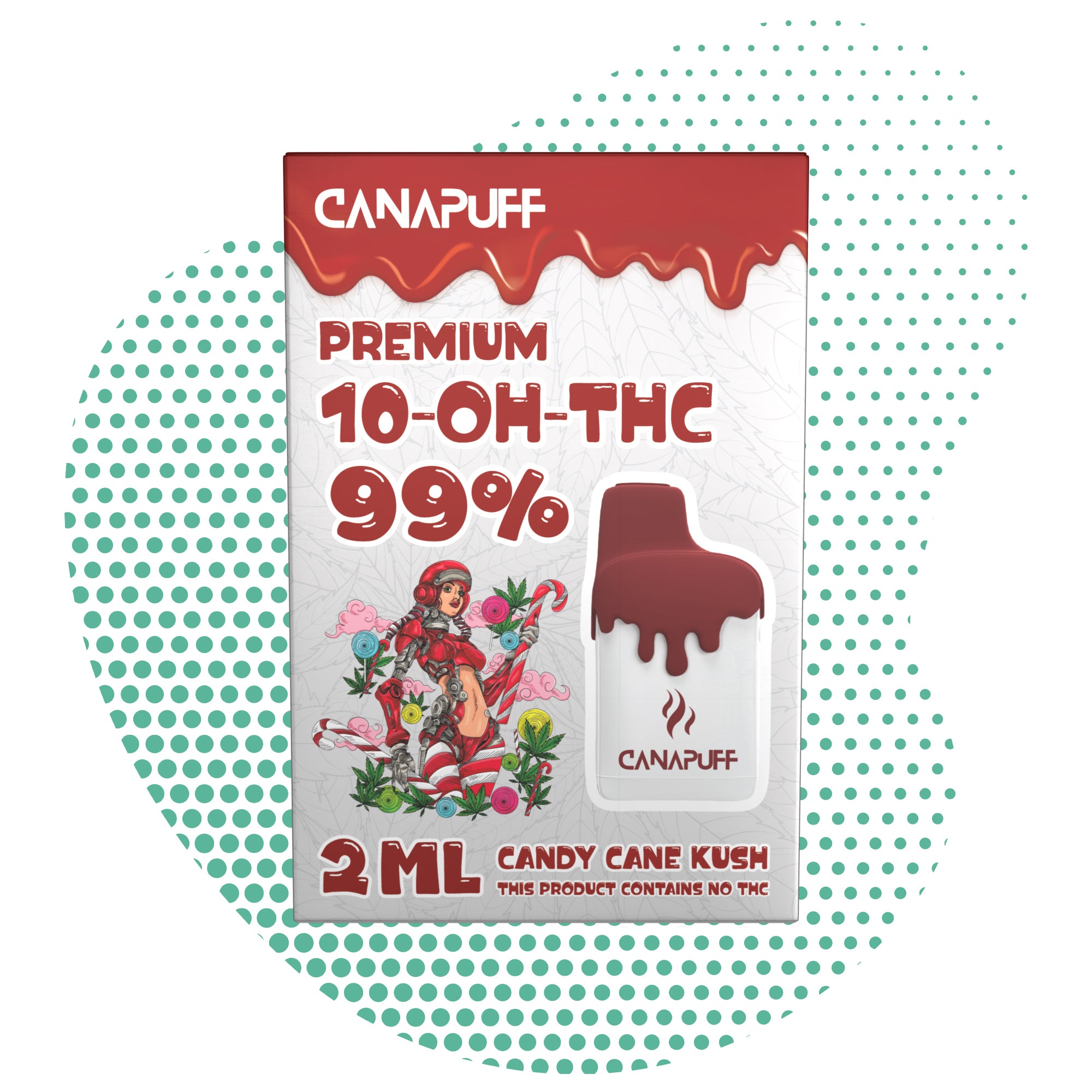 Candy Cane Kush 99% 10-OH-THC - Canapuff - One Use - 2ml