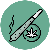 Joint de Cannabis avec une feuille dessus - Icône