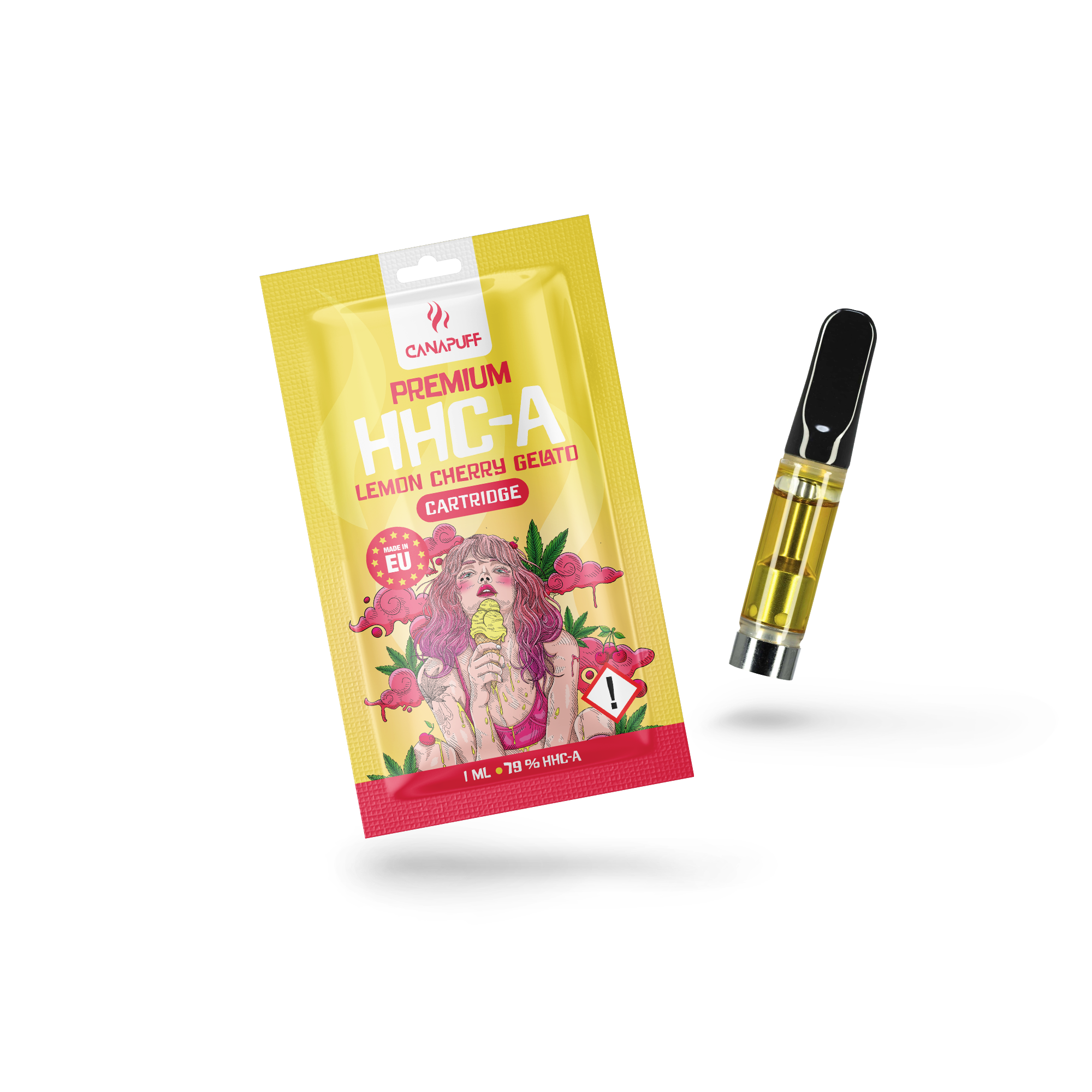 Canapuff - Gelato al limone e ciliegia - HHC-A 79% - cartuccia