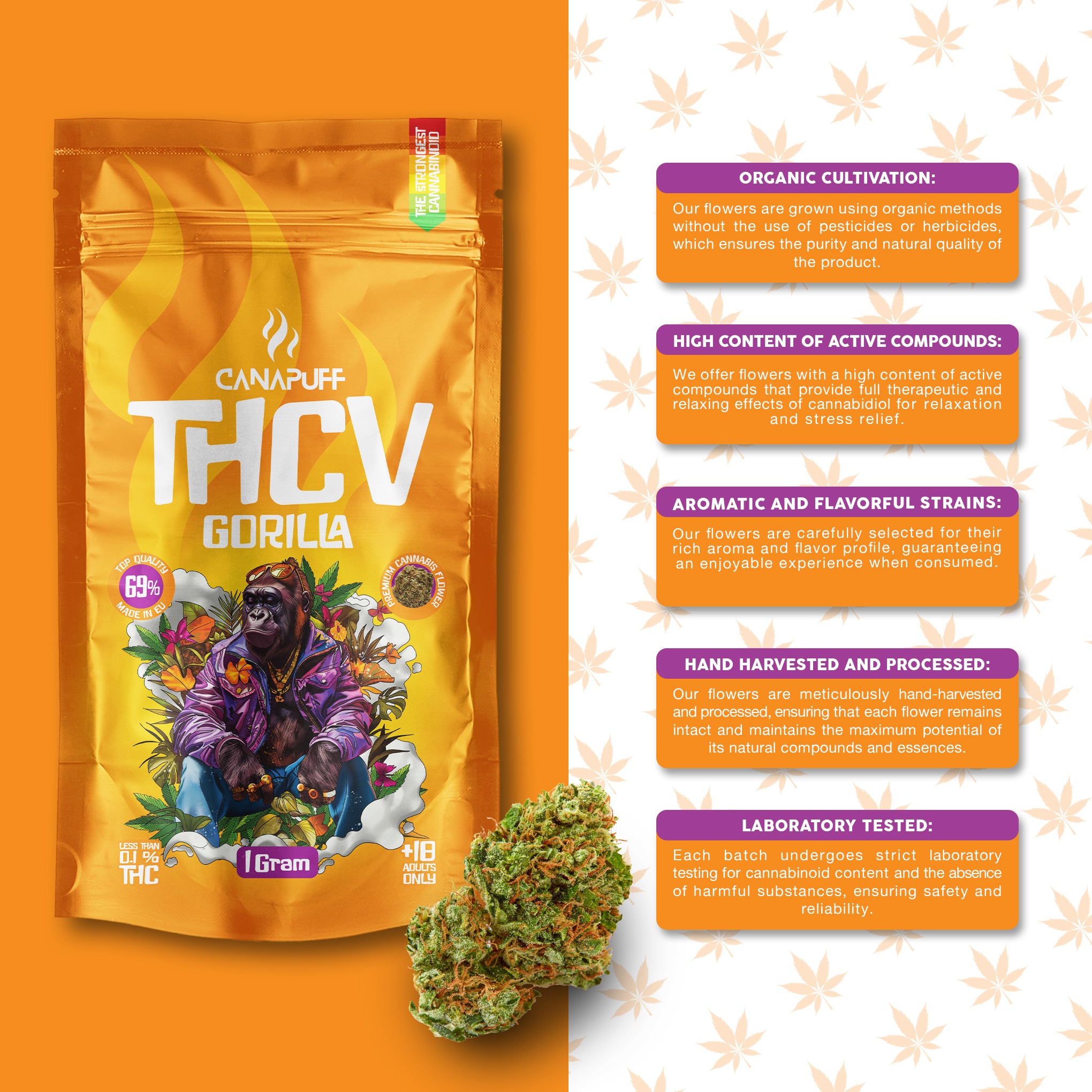 Canapuff - Gorilla 69% - Fiori THCv