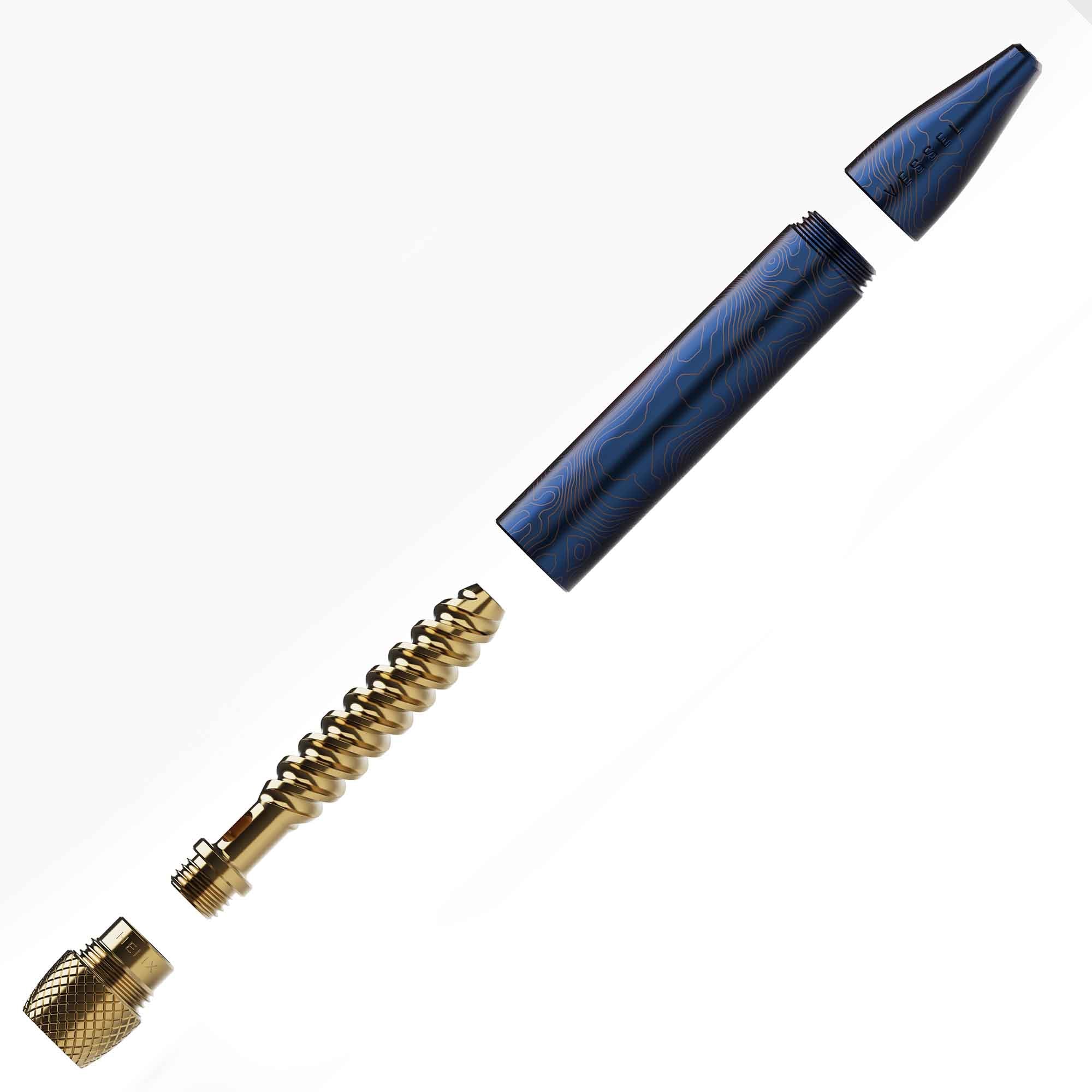 Vessel pen in blue design