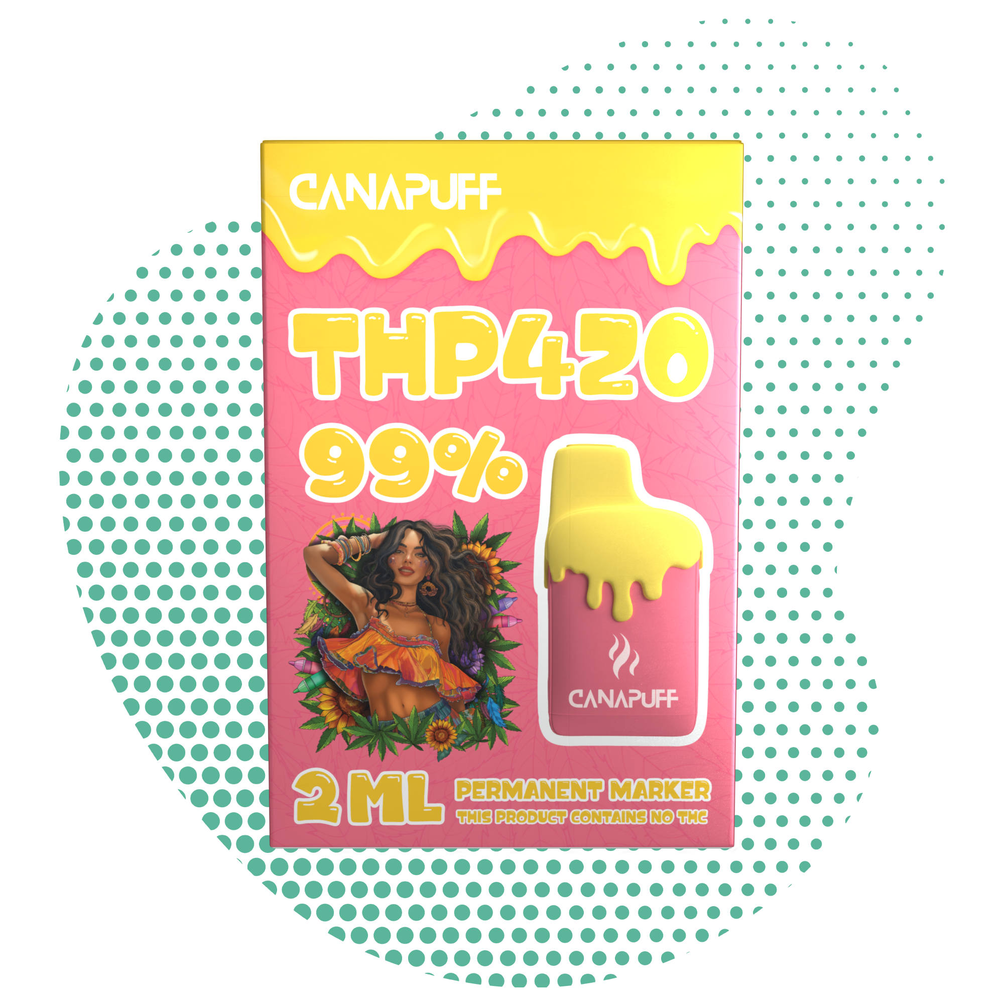 Перманентен маркер 99% THP420 - Canapuff - Еднократна употреба - 2 мл