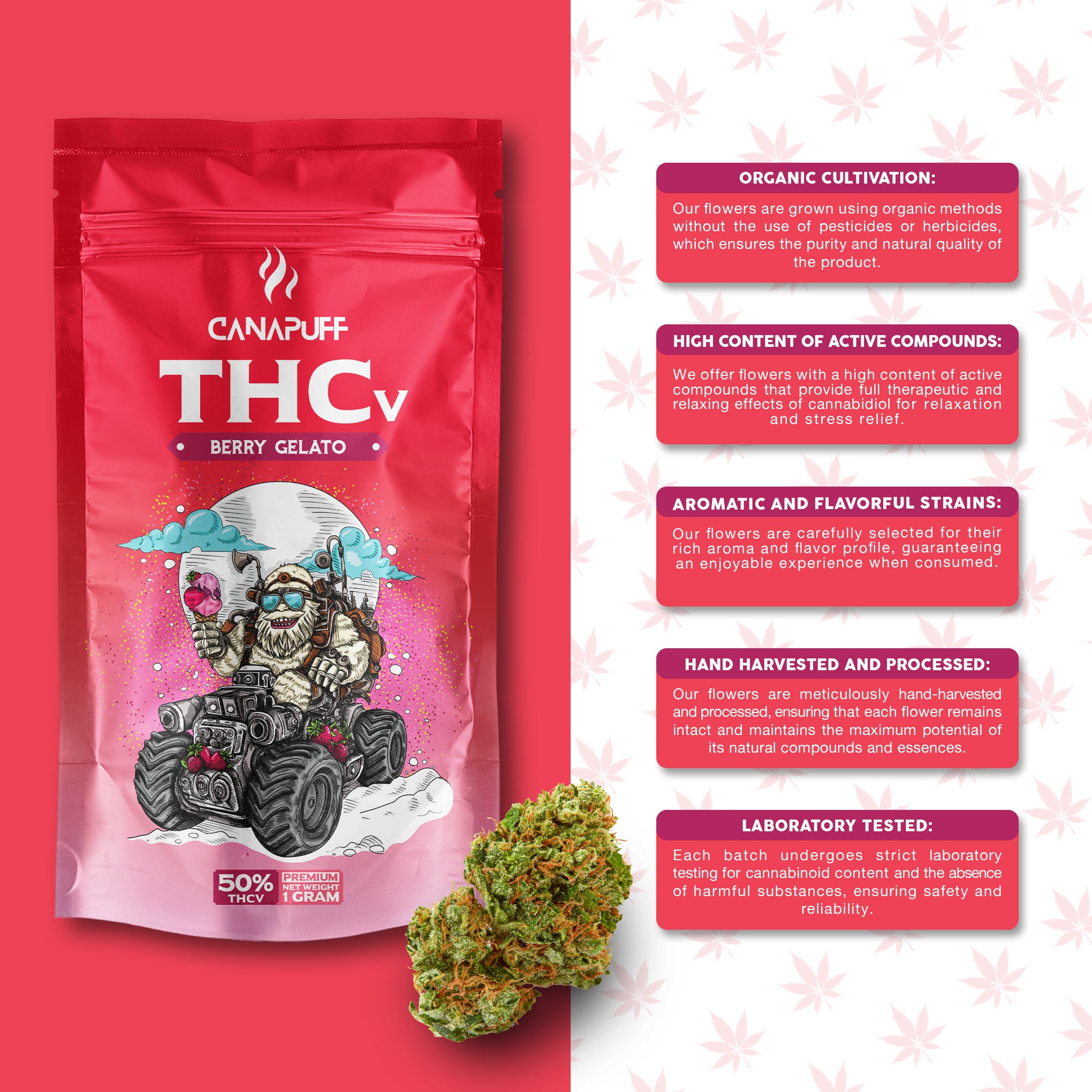 CanaPuff - GELATO AI FRUTTI DI BOSCO 50% - Fiori THCv