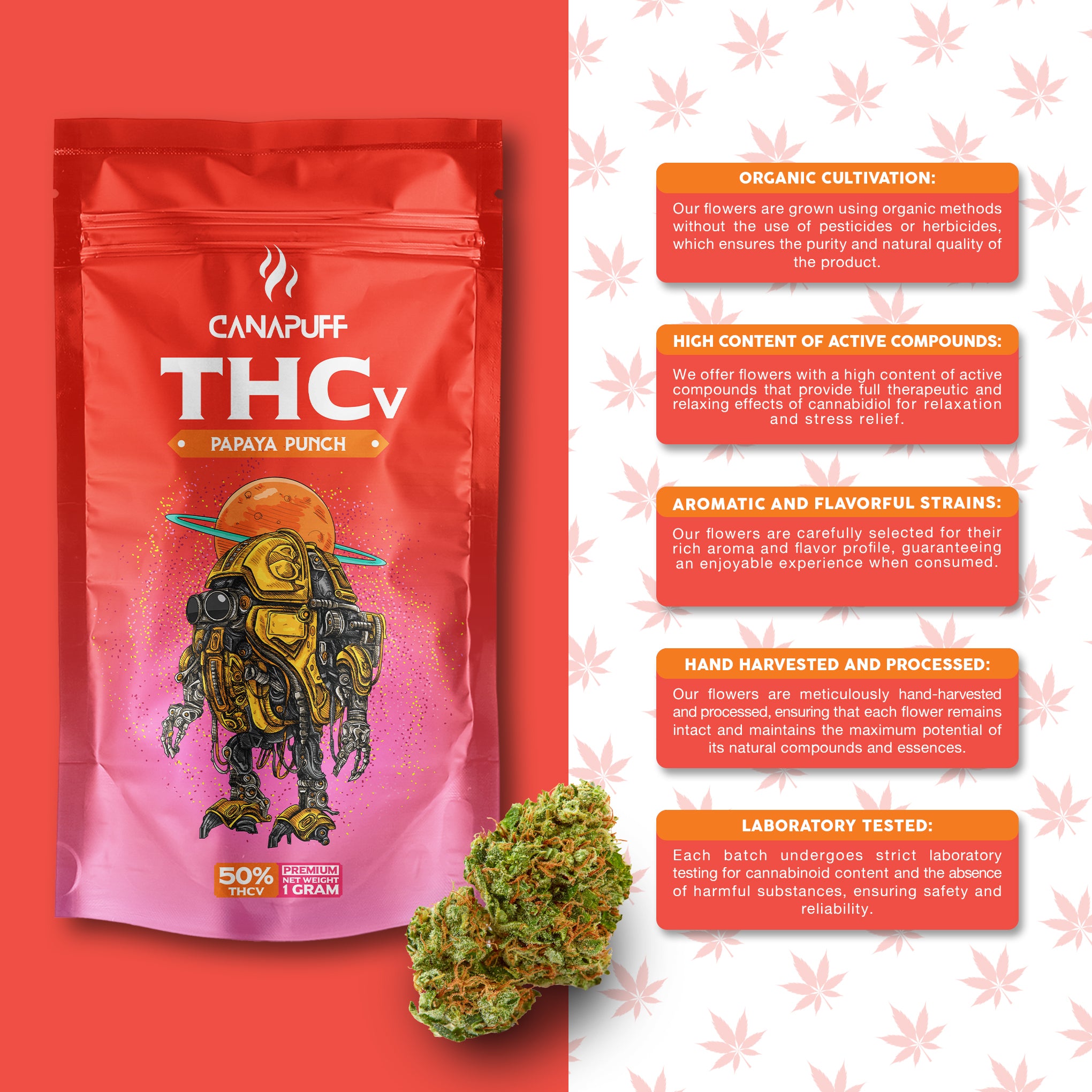 CanaPuff - PAPAYA PUNCH 50% - Fiori THCv