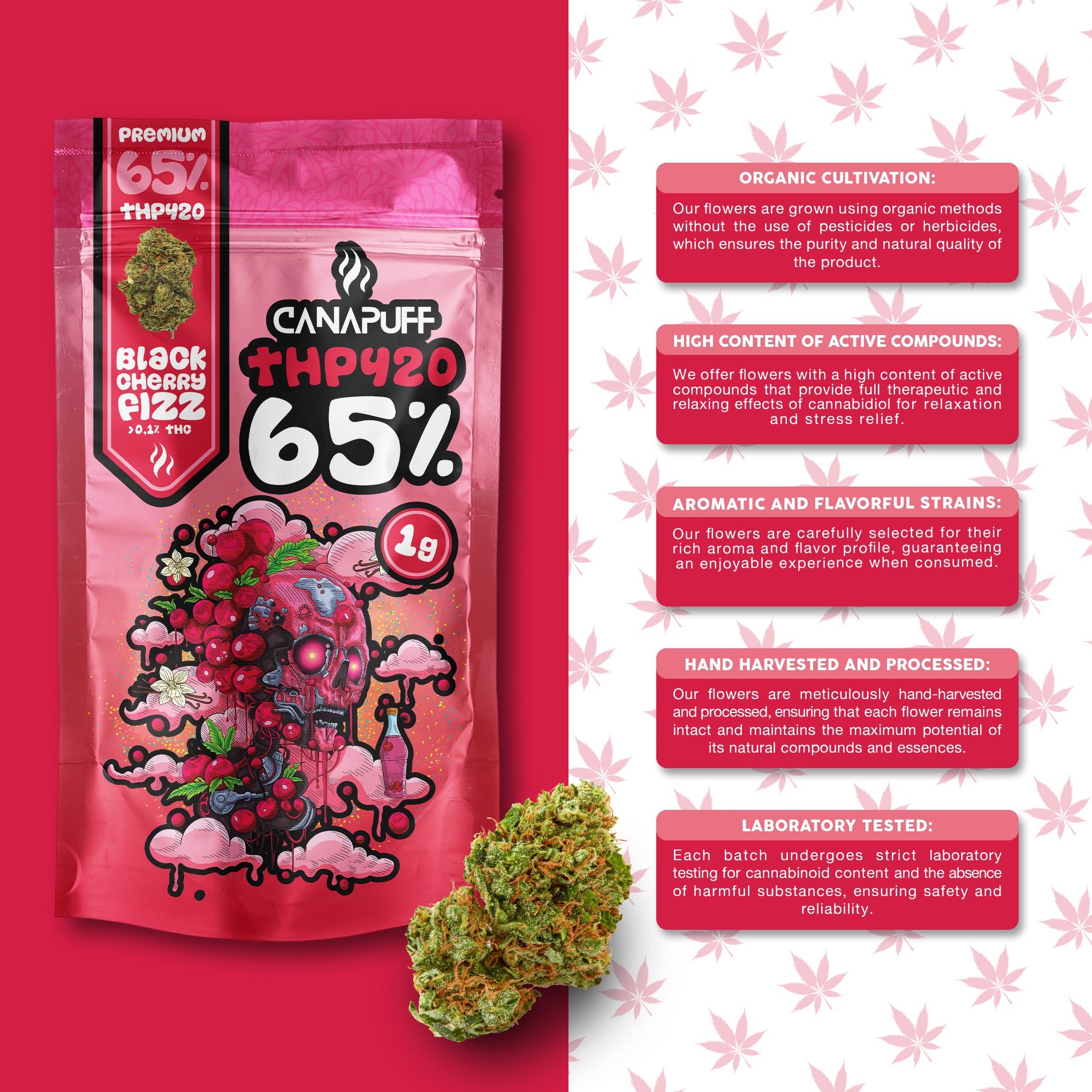 Canapuff - Black Cherry Fizz 65% - THP420 Květy